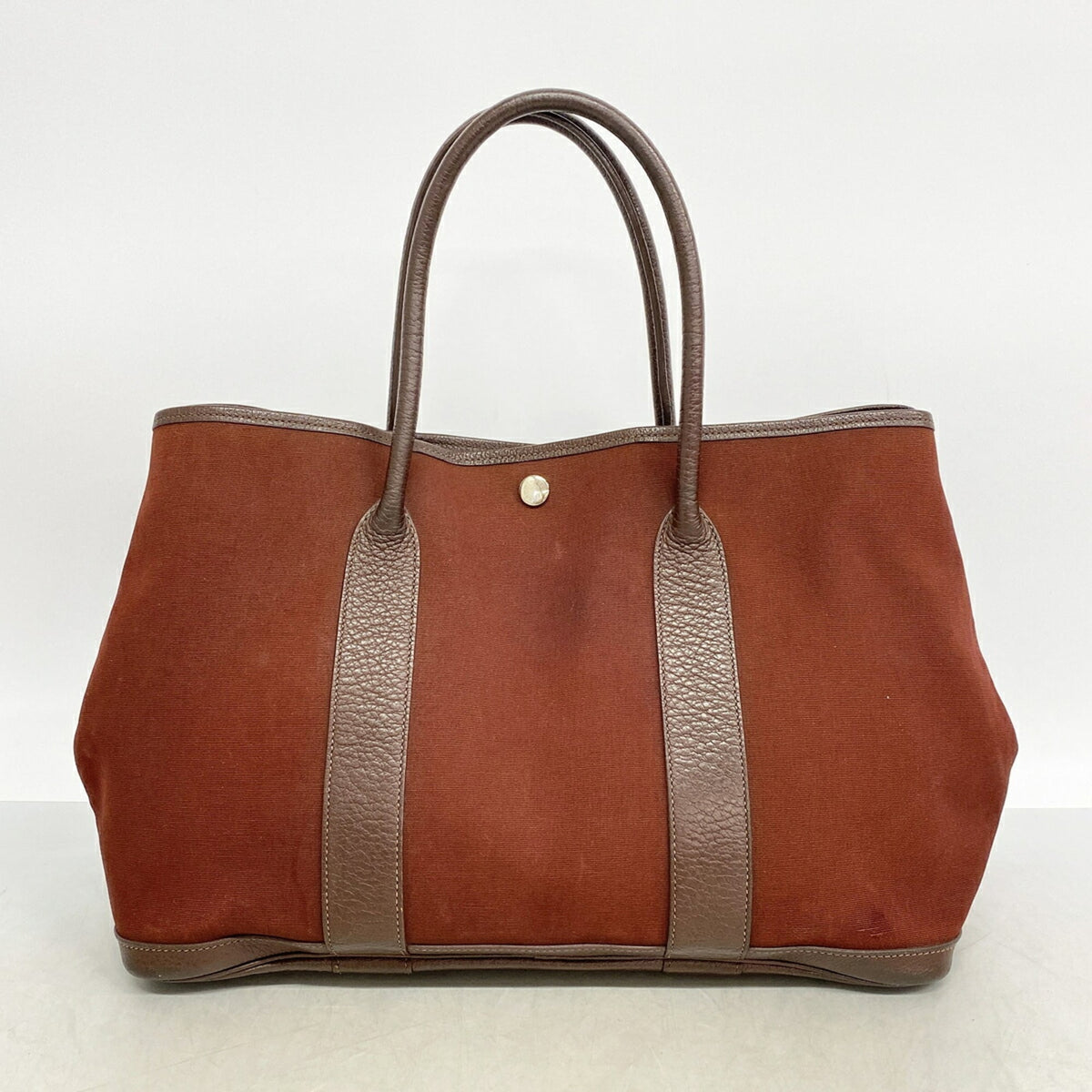Hermes Brown Toile Officier Tote Bag (Pre-Owned)