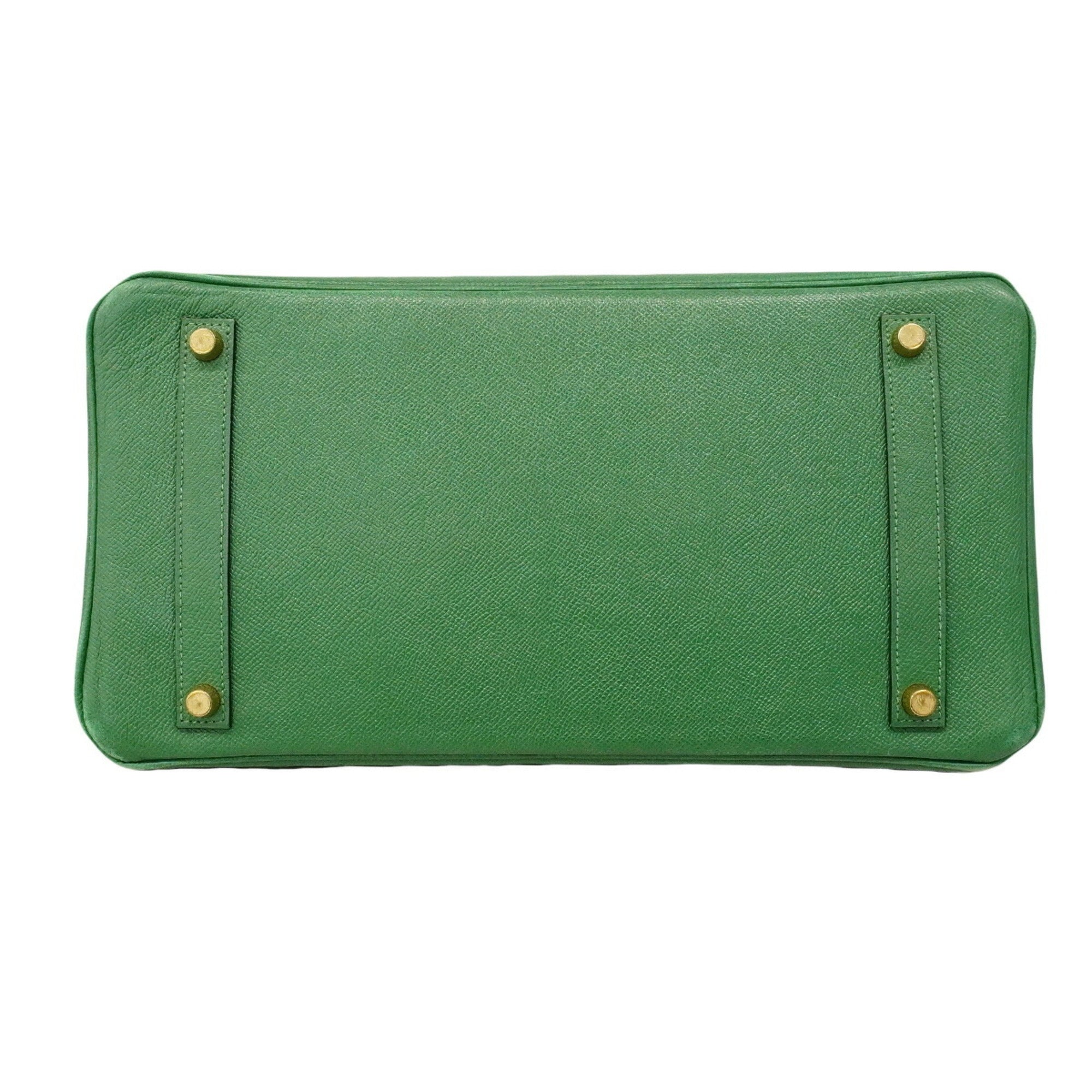 Hermes Green Courchevel Leather Handbag (Pre-Owned)
