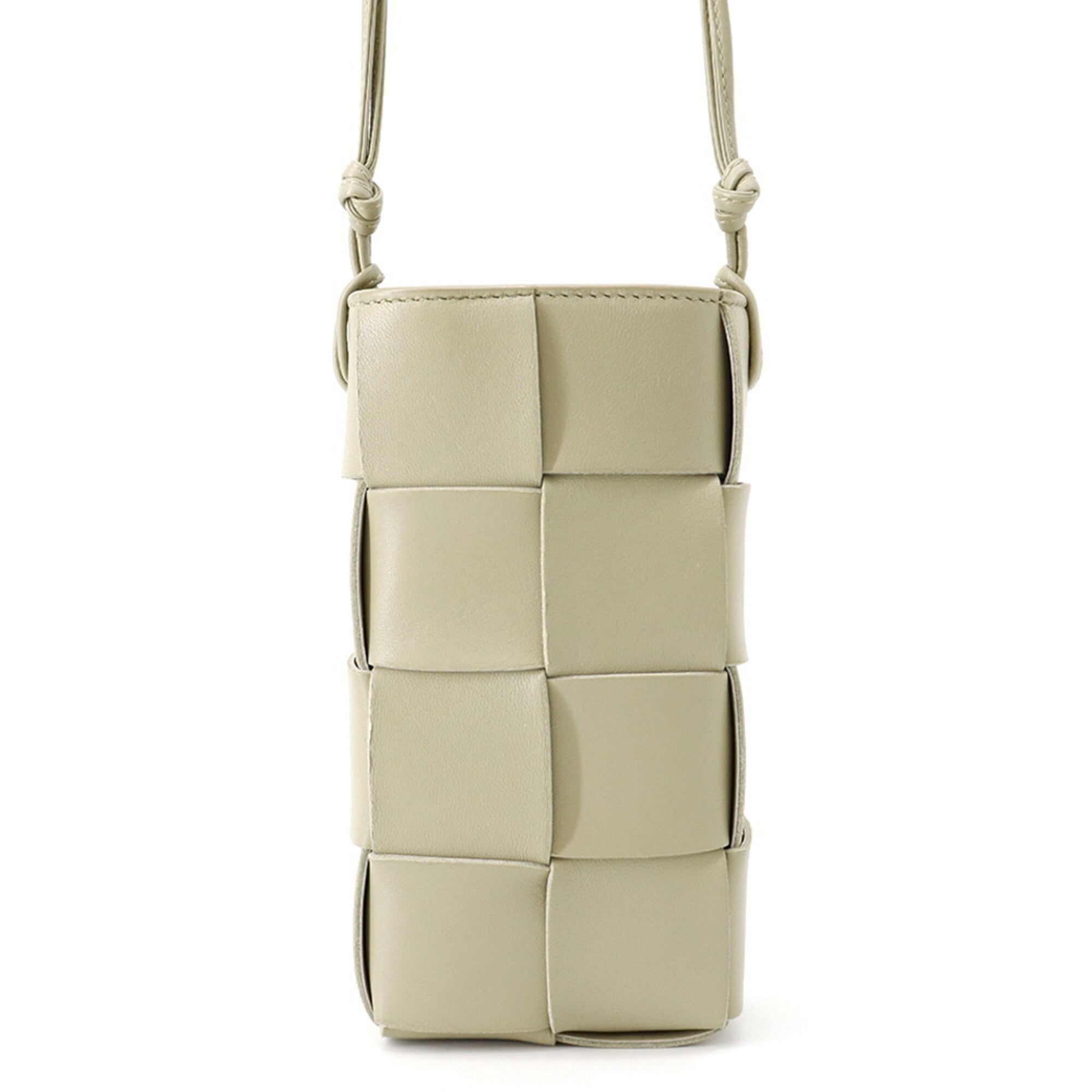 Bottega Veneta Intrecciato Light Green Leather Handbag Shoulder Bag (Pre-Owned)
