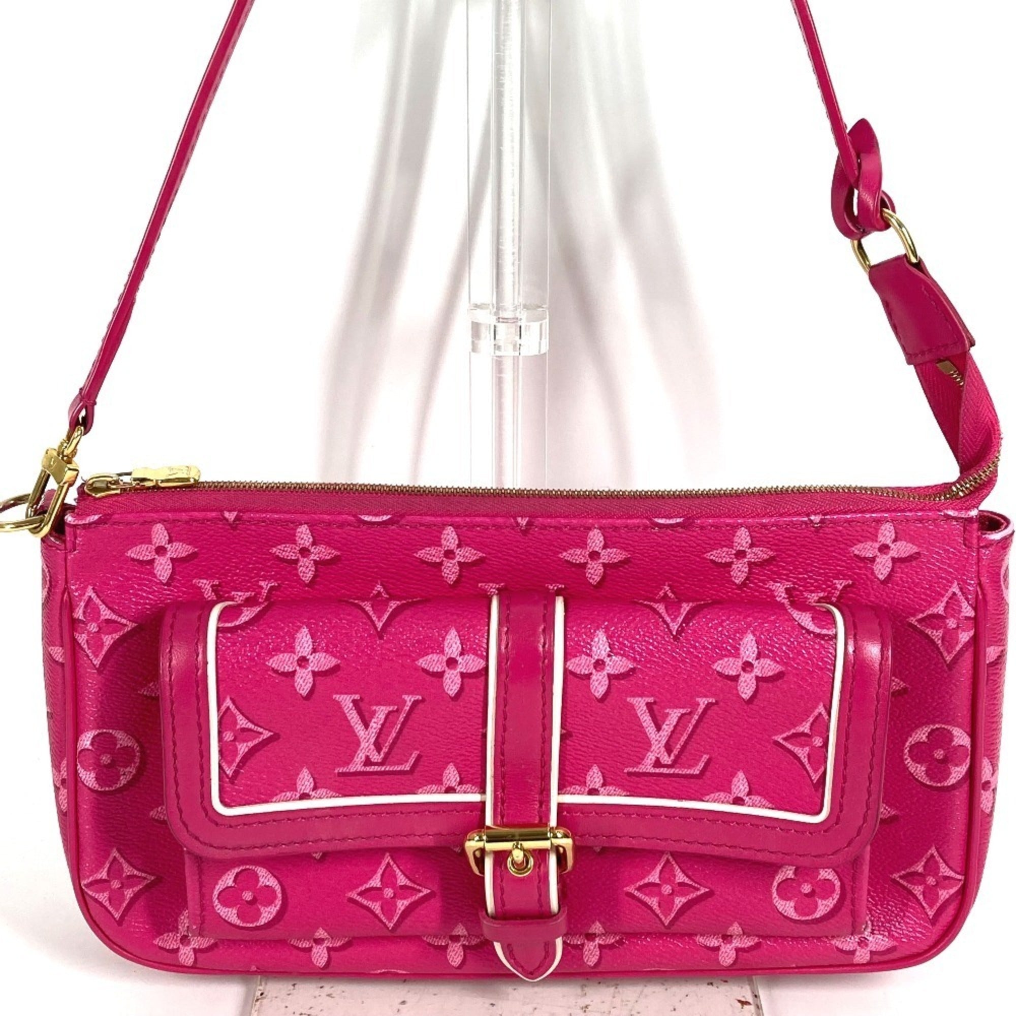 Louis Vuitton Fuchsia Pink Monogram Handbag Pochette Shoulder Bag (Pre-Owned)