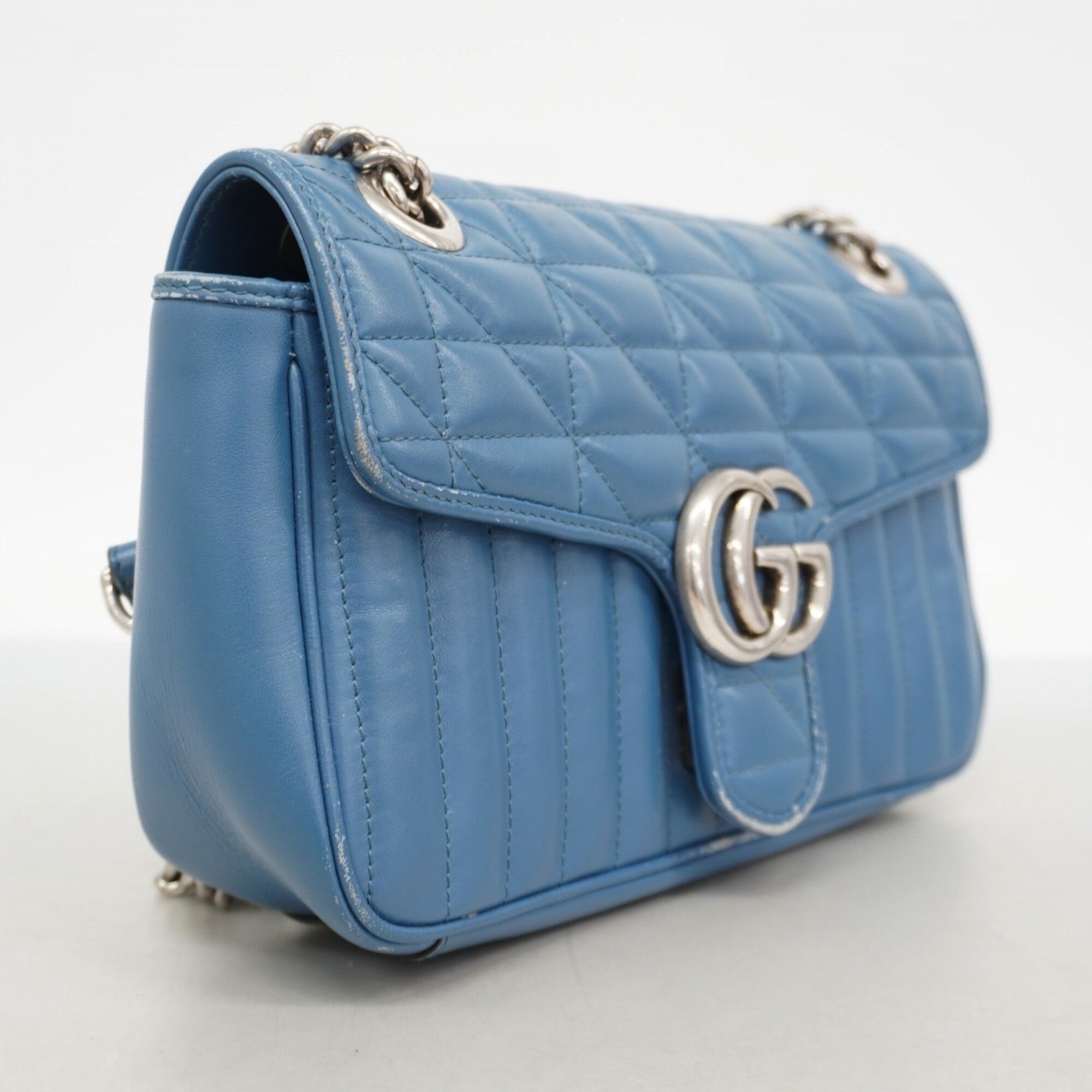 Gucci Blue Leather Shoulder Bag (Pre-Owned)