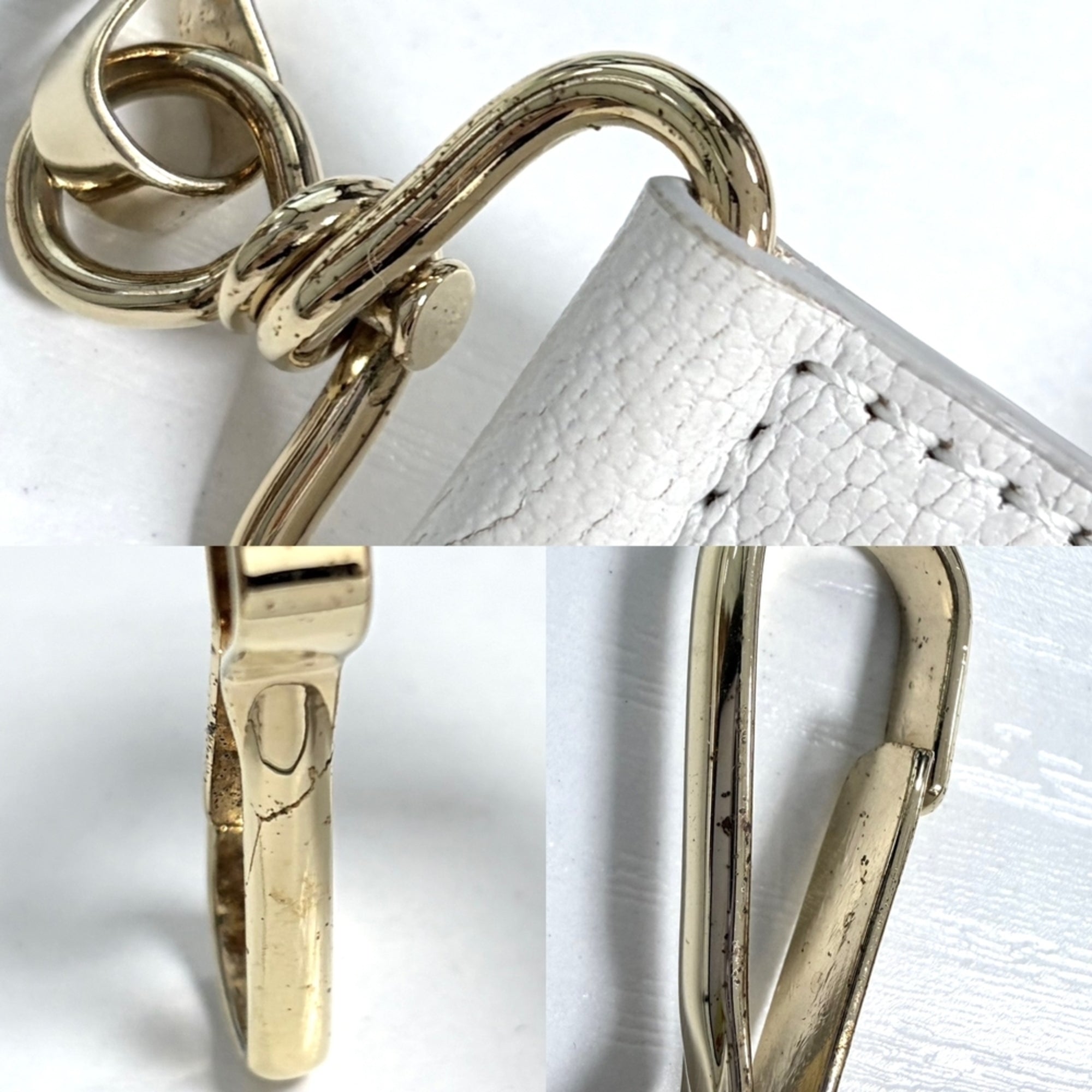 Balenciaga Metallic White Leather Handbag Shoulder Bag (Pre-Owned)