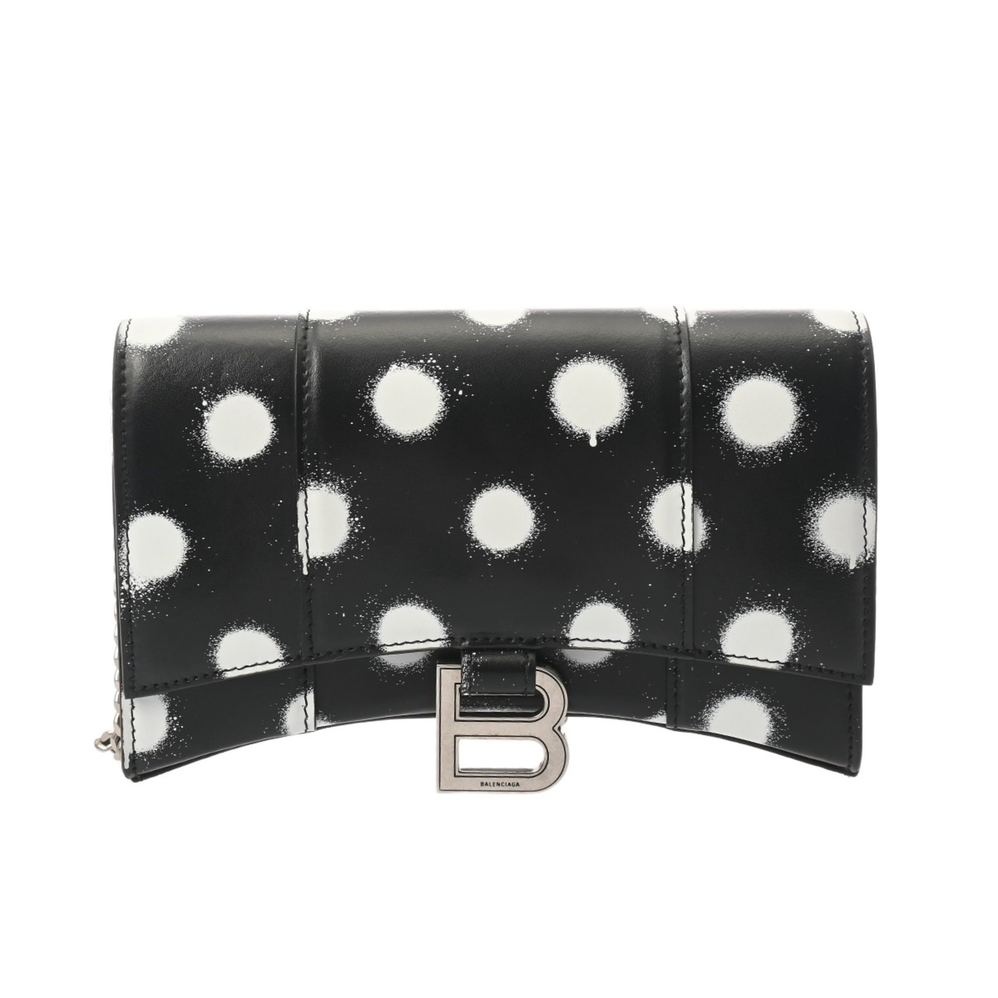 Balenciaga Black White Leather Shoulder Bag (Pre-Owned)