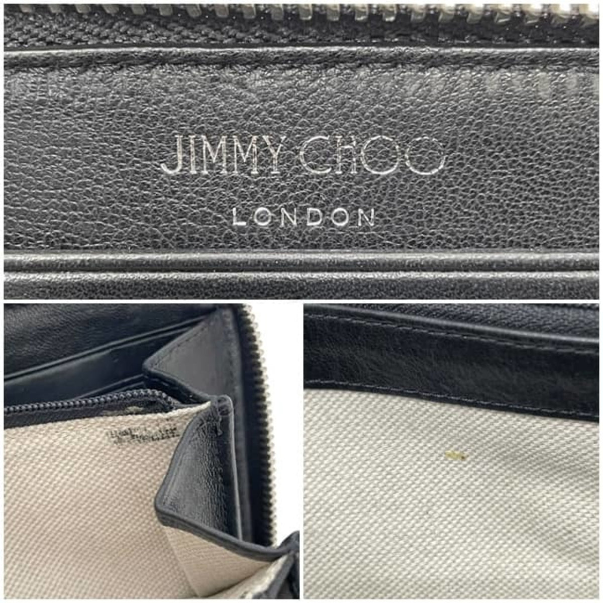 Jimmy Choo Black Leather Long Wallet (Bi-Fold) (Pre-Owned)