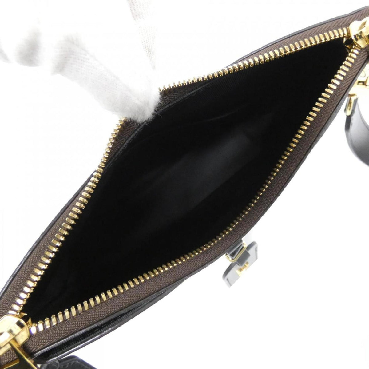 Louis Vuitton Black Marron Coated Canvas Shoulder Bag (Pre-Owned)