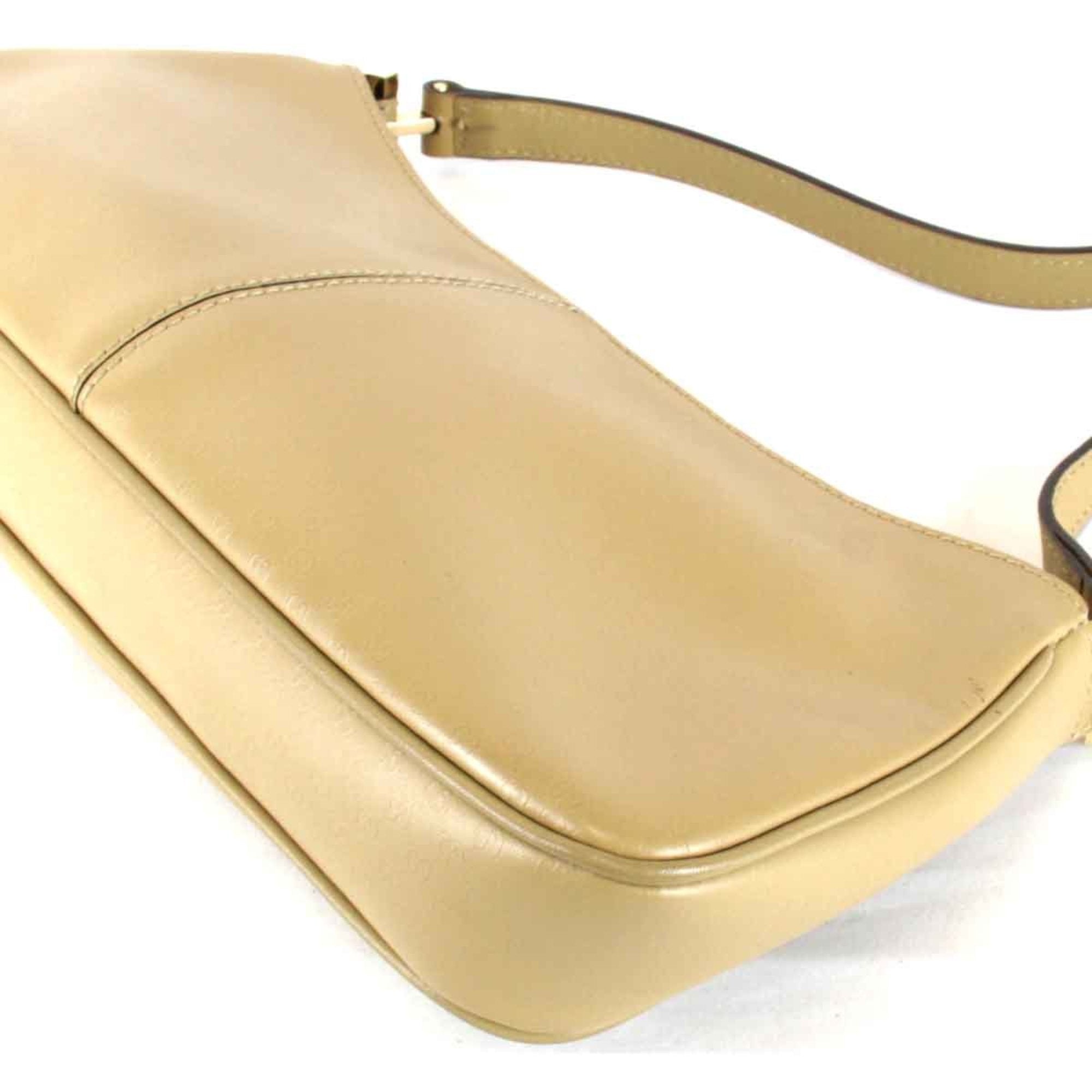 Gucci Beige Leather Shoulder Bag (Pre-Owned)