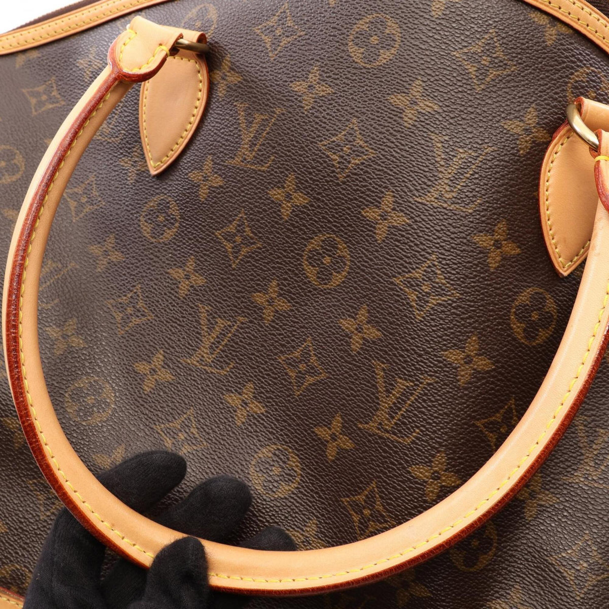 Louis Vuitton Brown Monogram Coated Canvas Leather Handbag Tote Bag (Pre-Owned)
