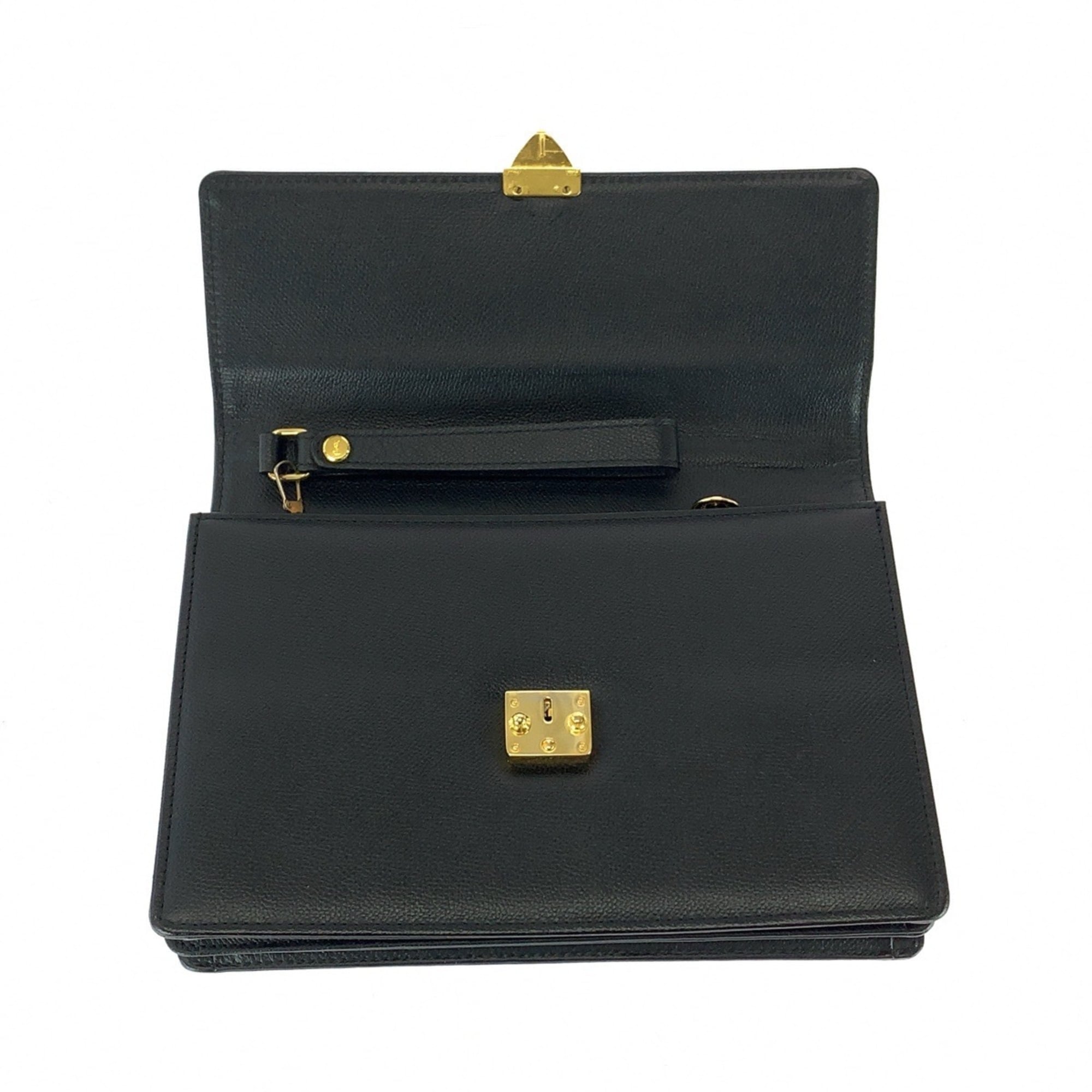 Yves Saint Laurent Black Leather Clutch Bag (Pre-Owned)