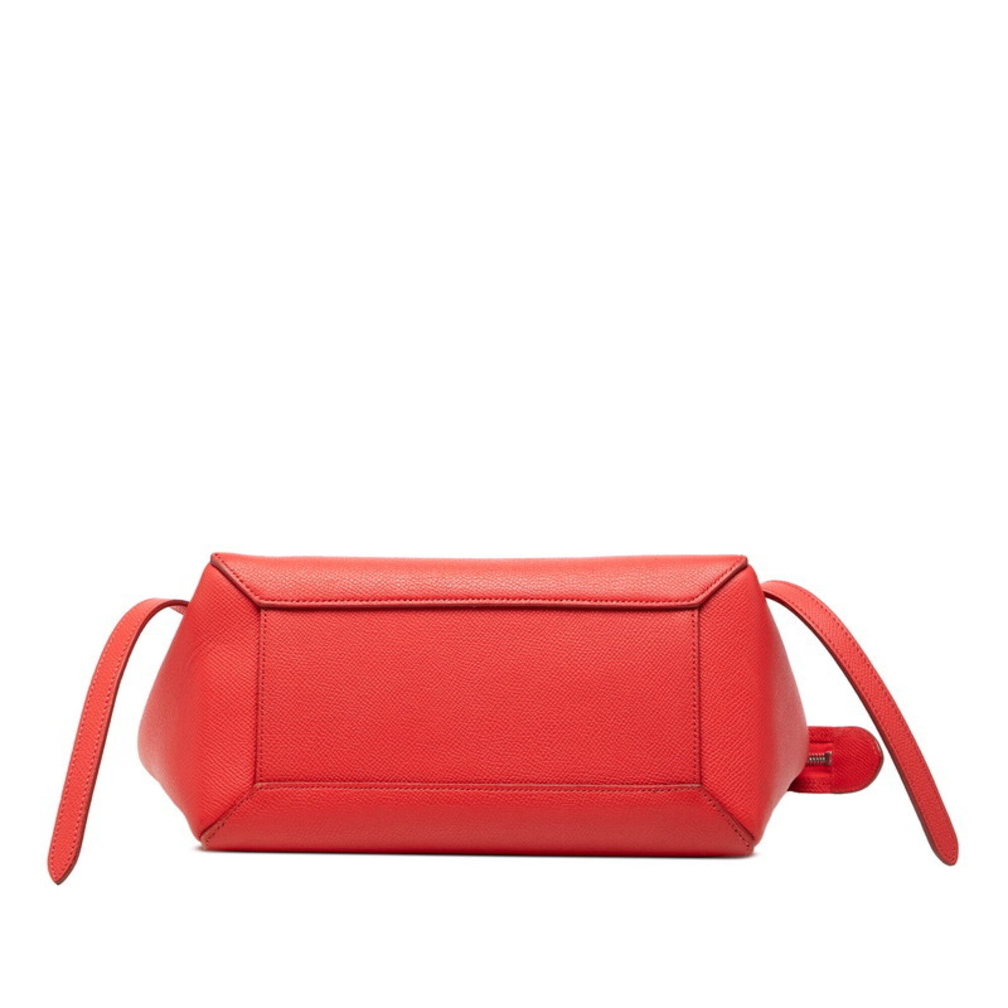 Celine Red Color Leather Handbag Shoulder Bag (Pre-Owned)
