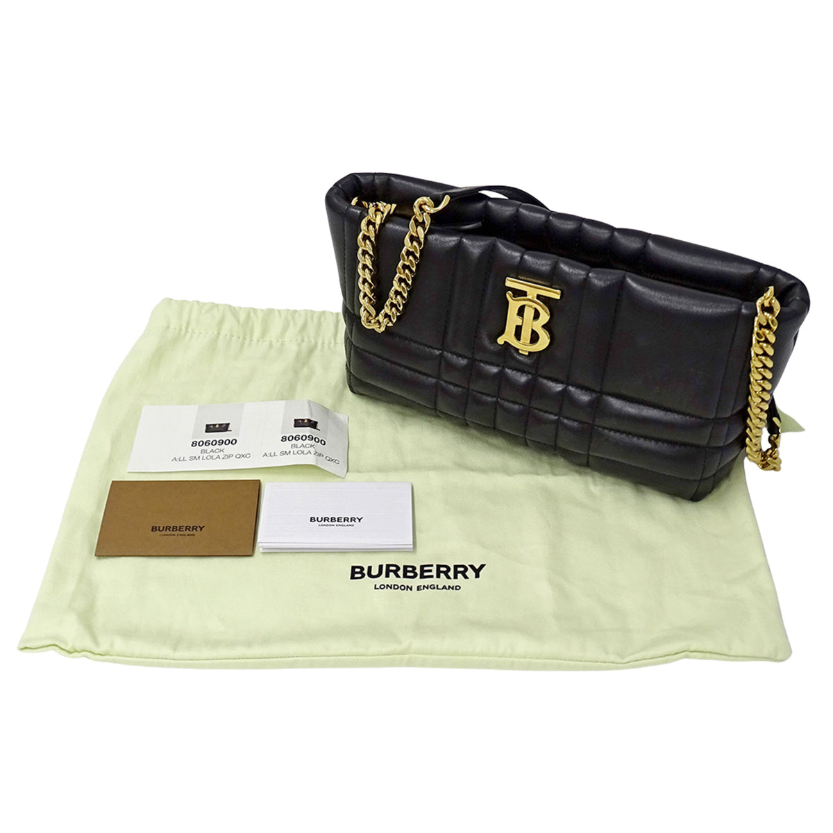 Burberry Black Leather Handbag Shoulder Bag (Pre-Owned)