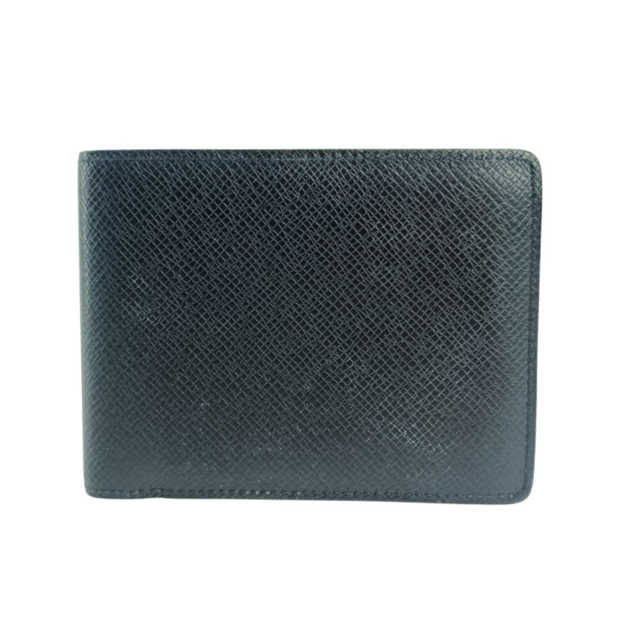 Louis Vuitton Noir Taiga Leather Wallet (Bi-Fold) (Pre-Owned)