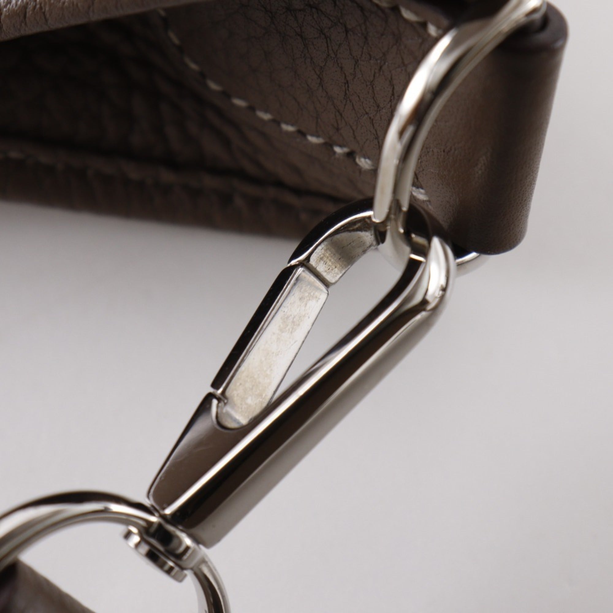Hermes Etoupe Gray Gray Taurillon Clemence Leather Shoulder Bag (Pre-Owned)