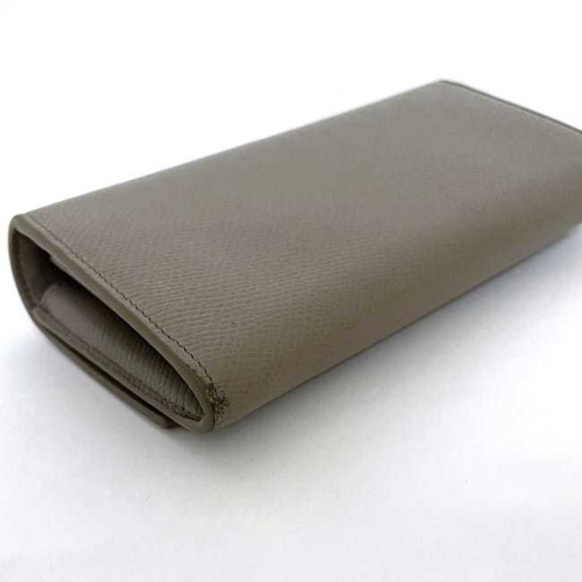 Celine Grayish Leather Long Wallet (Bi-Fold) (Pre-Owned)
