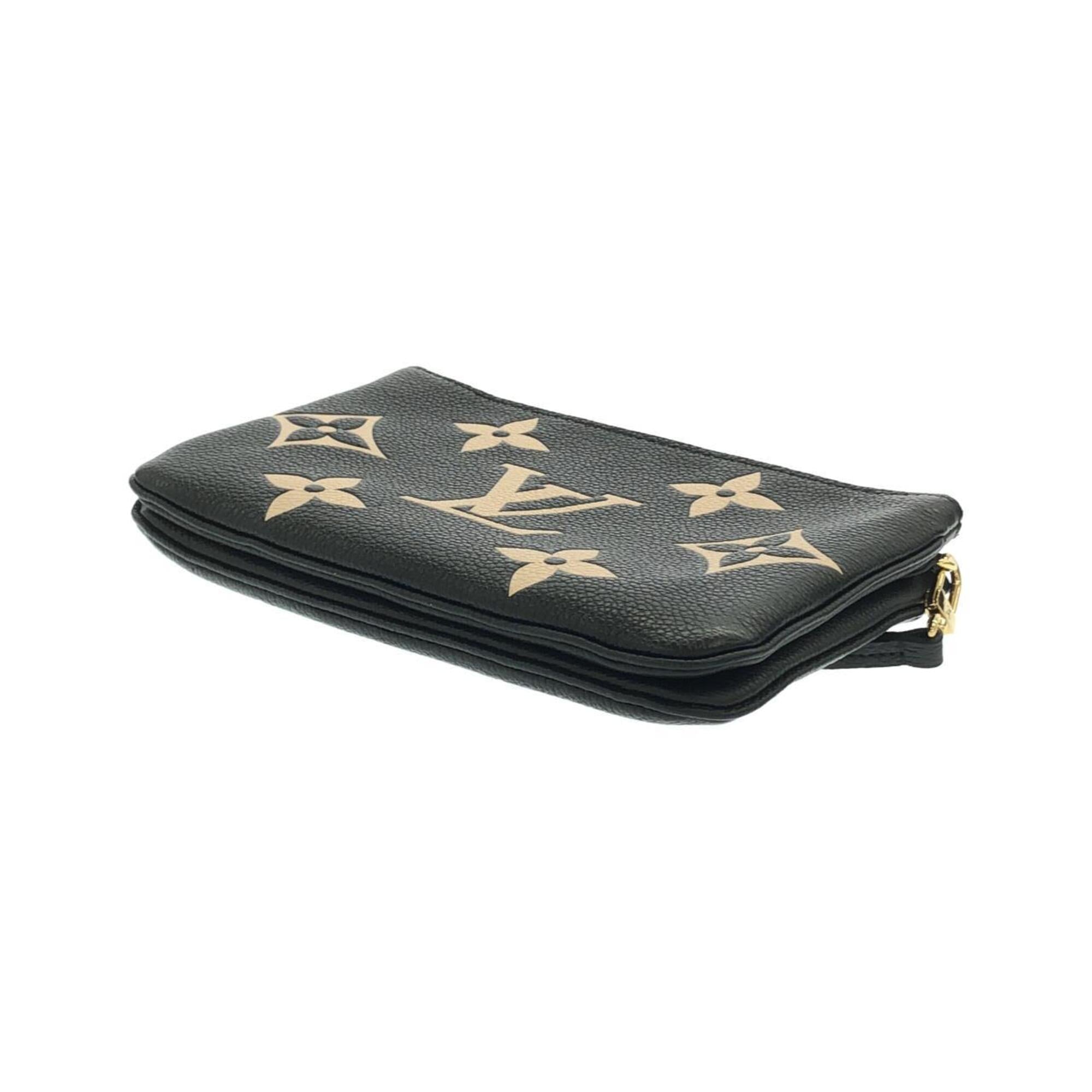 Louis Vuitton Beige Black Leather Pochette Shoulder Bag (Pre-Owned)