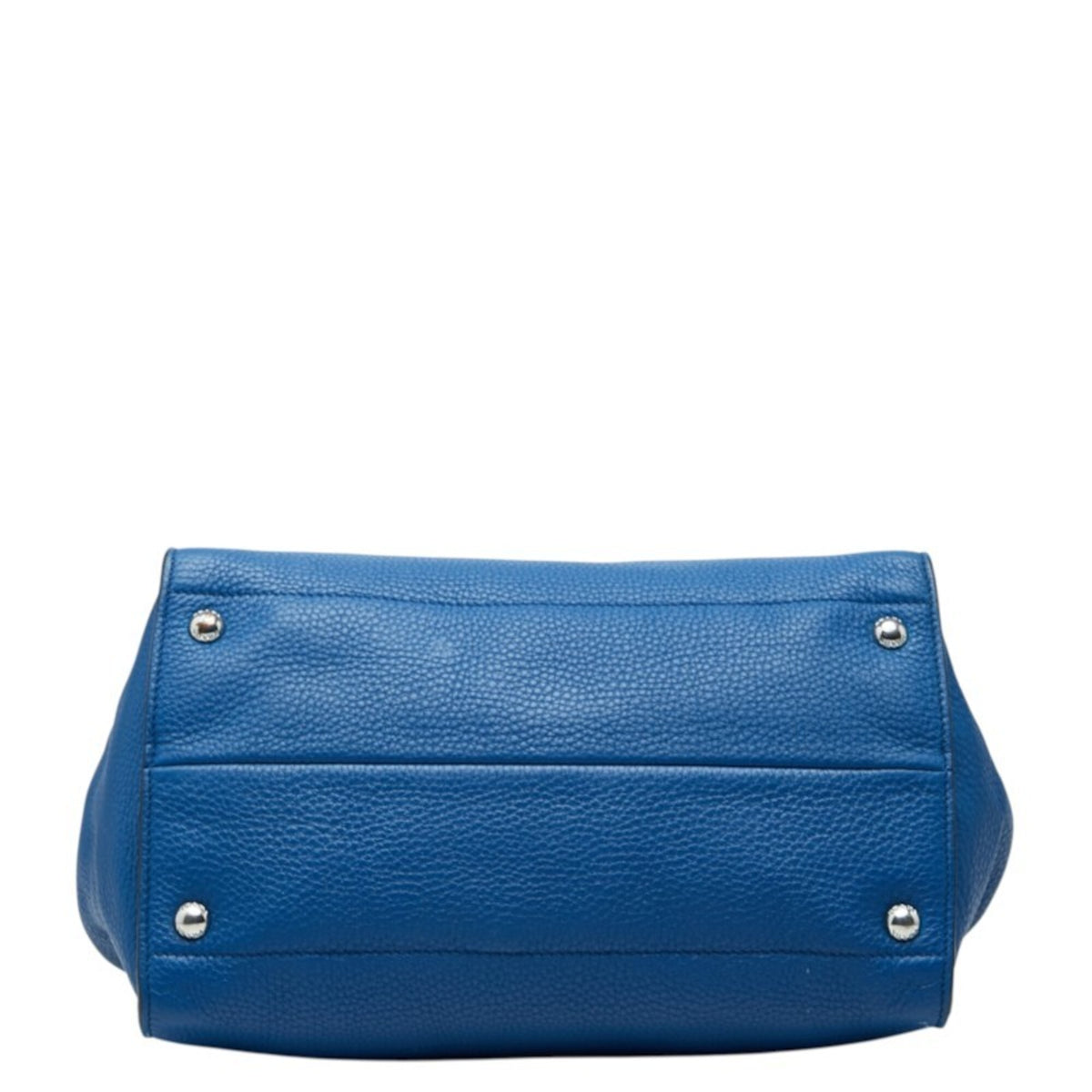 Prada Blue Leather Handbag Tote Bag (Pre-Owned)