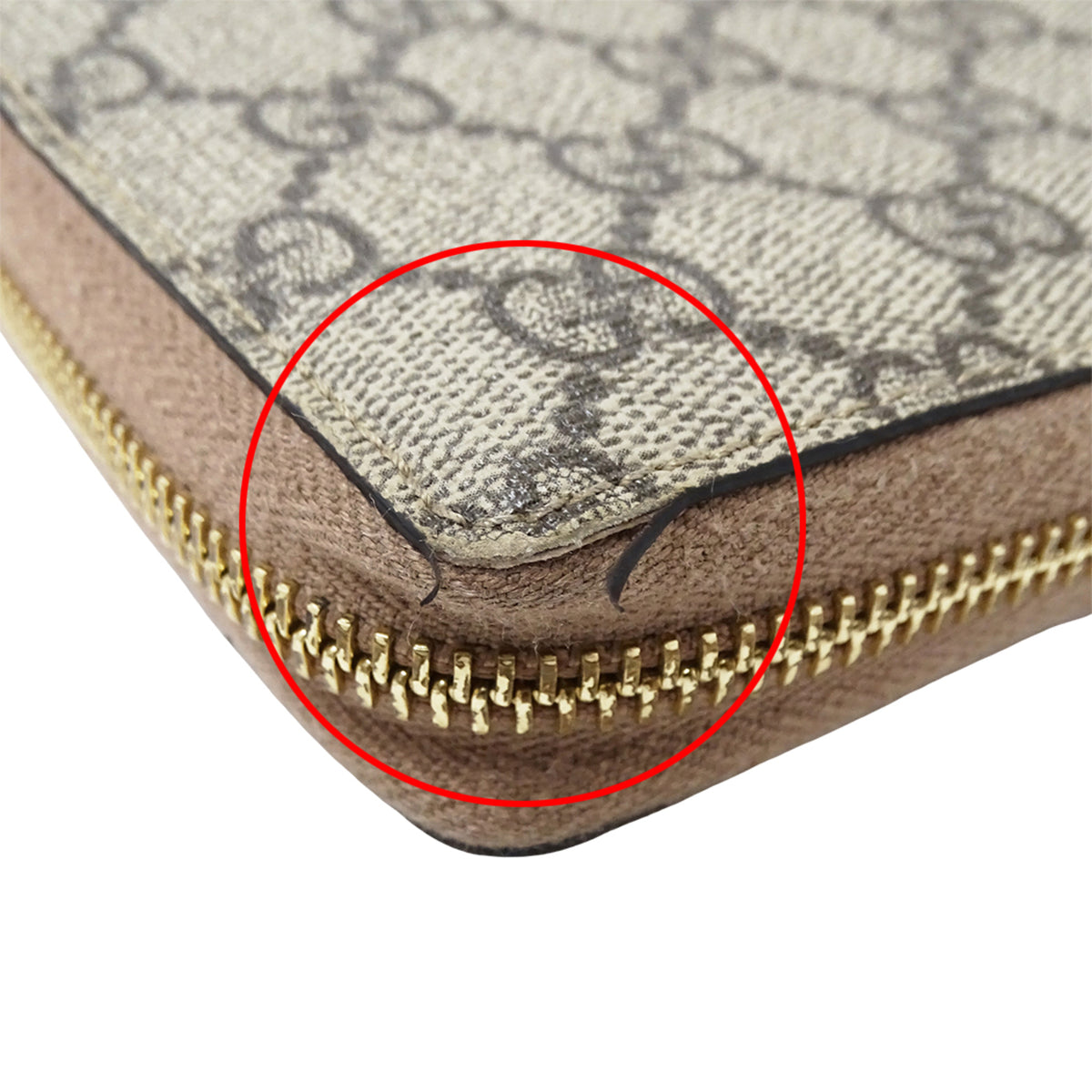 Gucci Gg Supreme Brown Pink Beige Gg Supreme Long Wallet (Bi-Fold) (Pre-Owned)