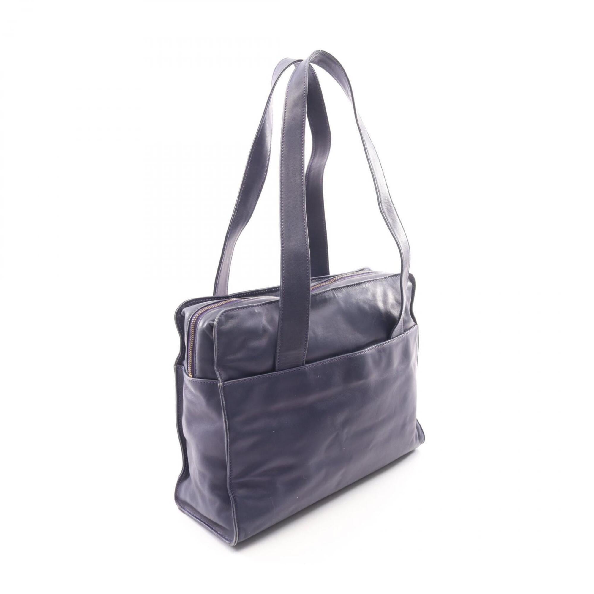 Celine Navy Leather Handbag Tote Bag (Pre-Owned)