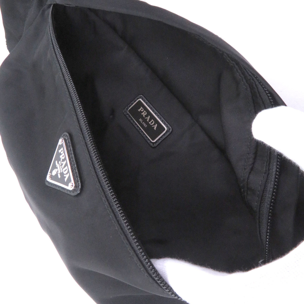 Prada Black Pouch Shoulder Bag Sling Bag (Pre-Owned)