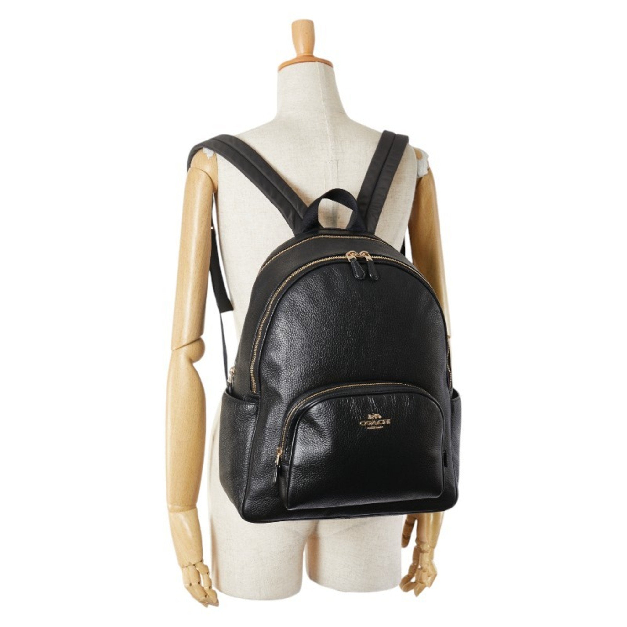 Coach Black Leather Backpack (Pre-Owned)
