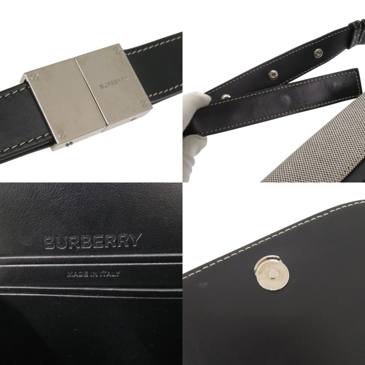 Burberry Black Canvas Leather Fanny Pack (Pre-Owned)