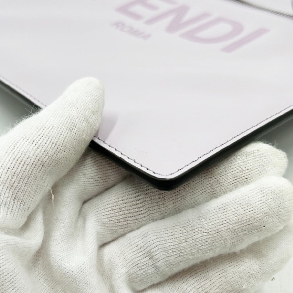 Fendi Gray Purple Leather Clutch Bag (Pre-Owned)