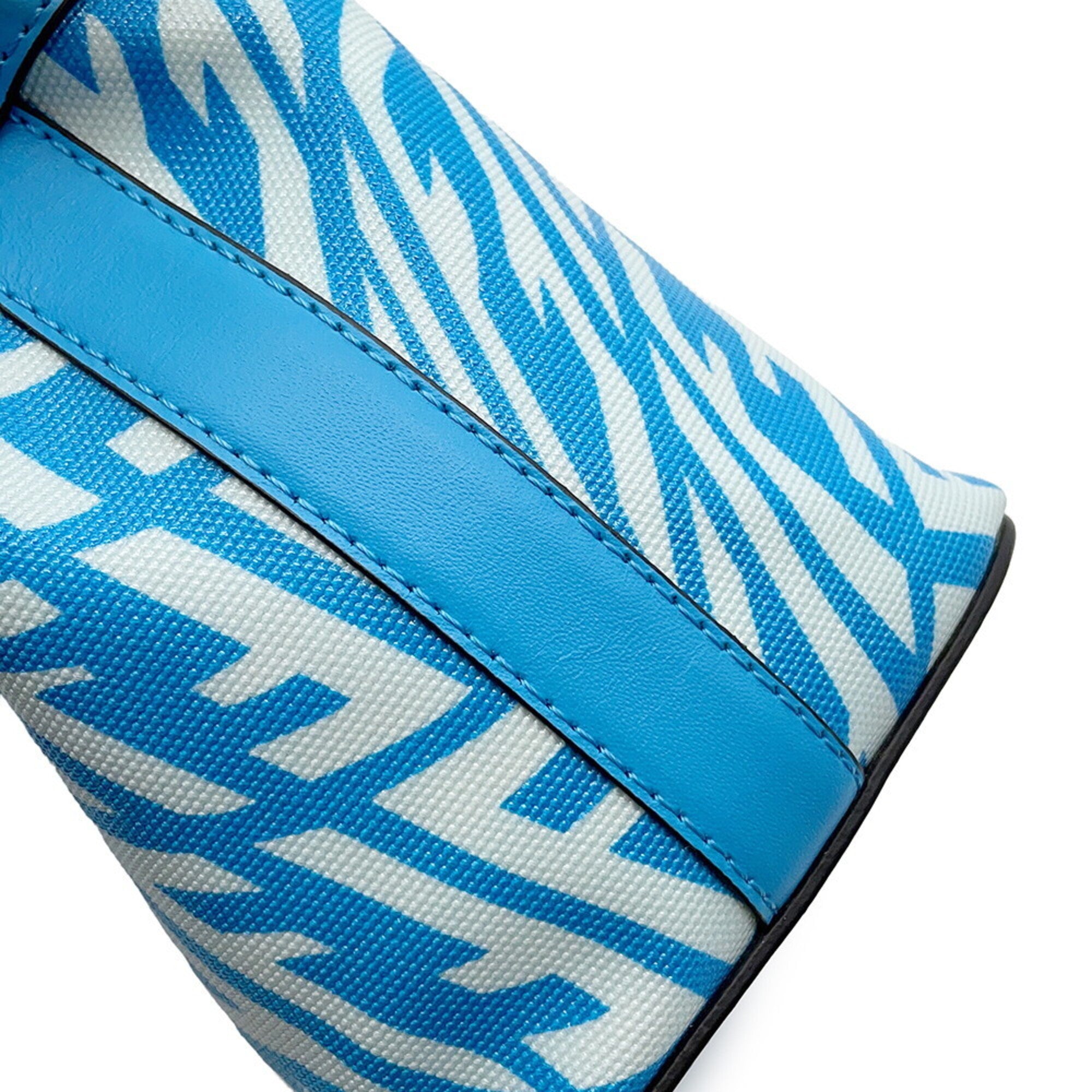 Fendi Blue White Leather Pvc Handbag Shoulder Bag (Pre-Owned)