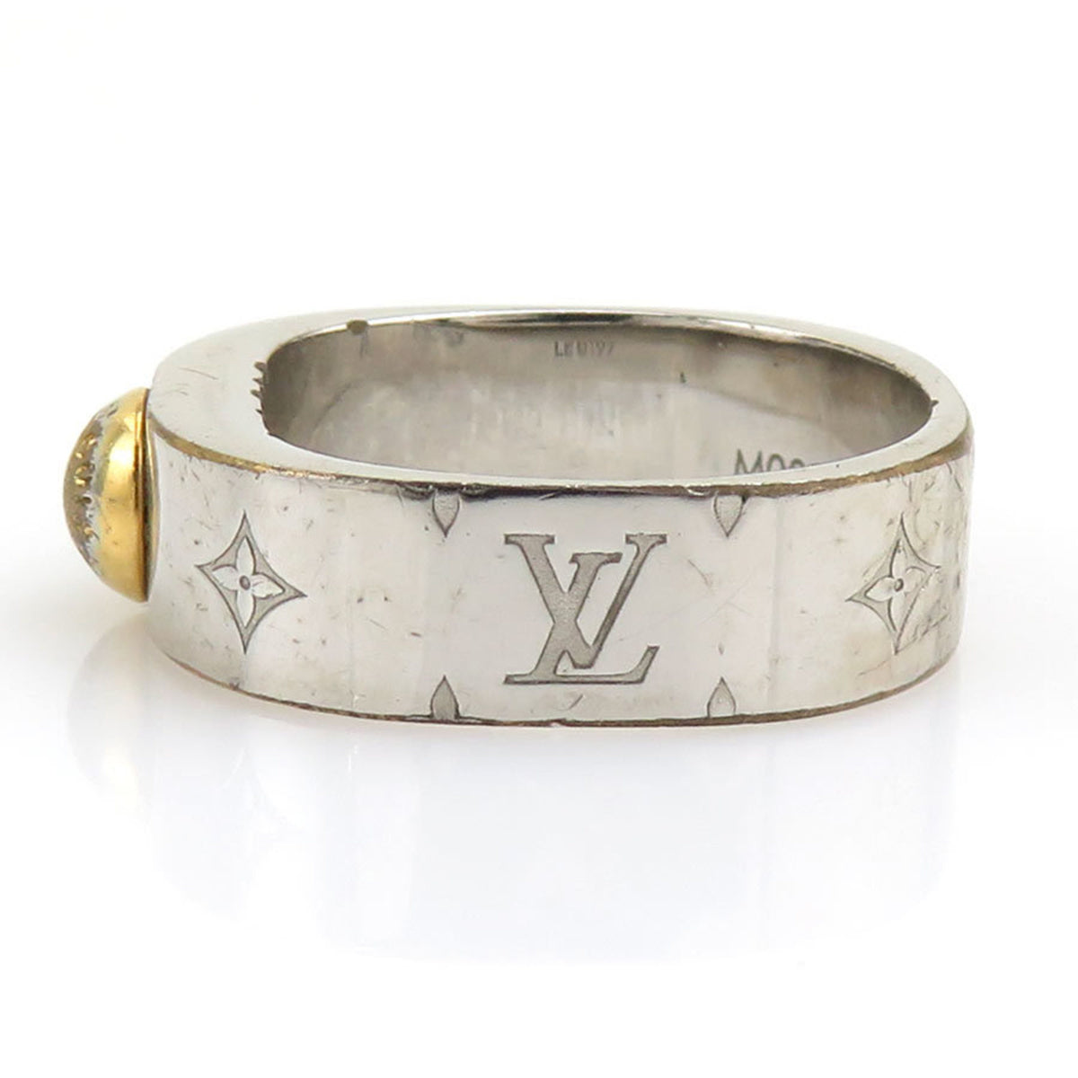 Louis Vuitton Gold Silver Metal Band Ring (Pre-Owned)