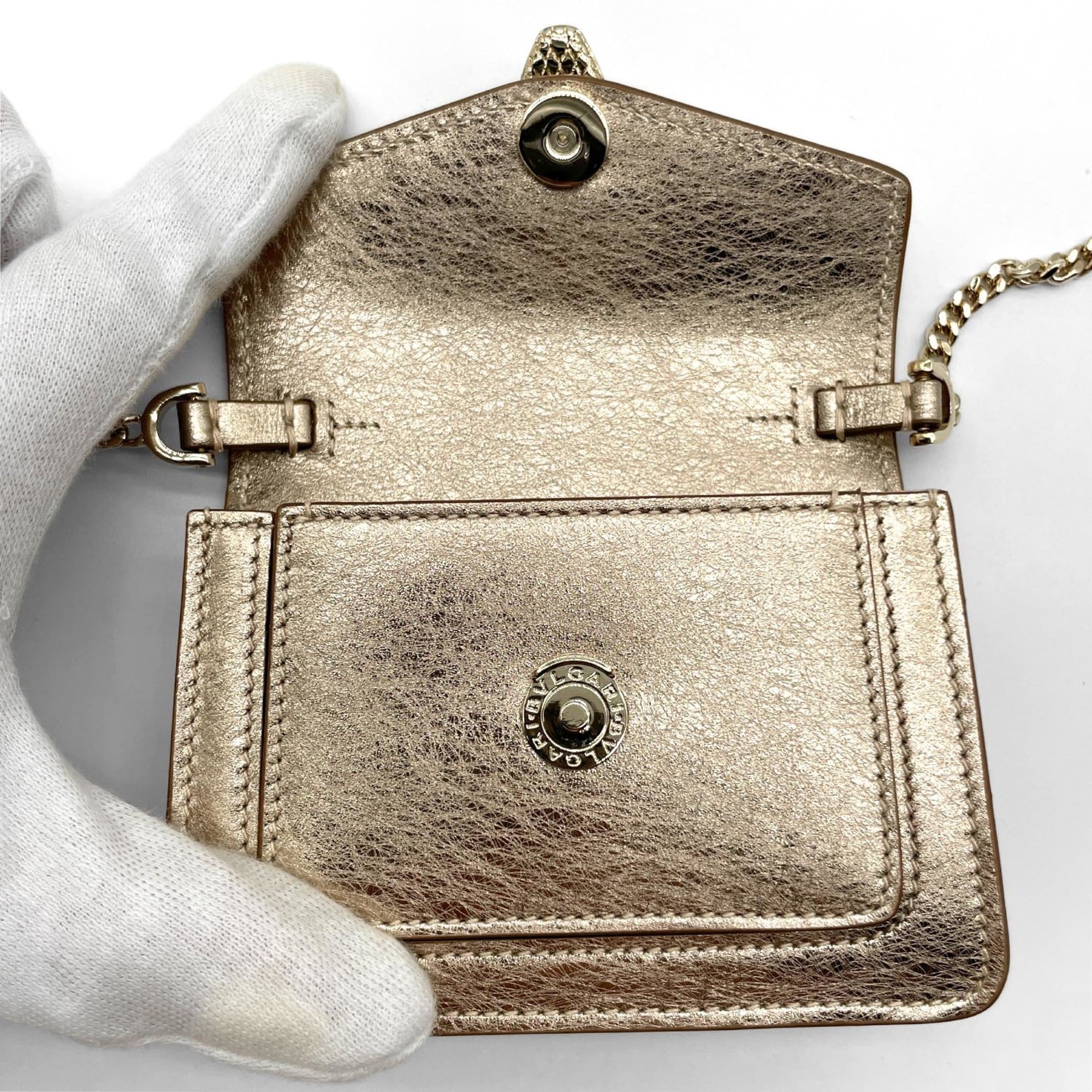 Bvlgari Champagne Gold Leather Shoulder Bag (Pre-Owned)