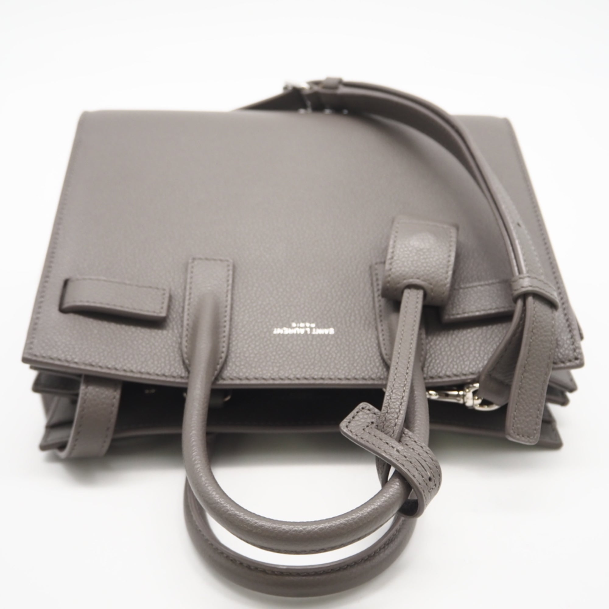 Yves Saint Laurent Sac De Jour Gray Leather Handbag (Pre-Owned)