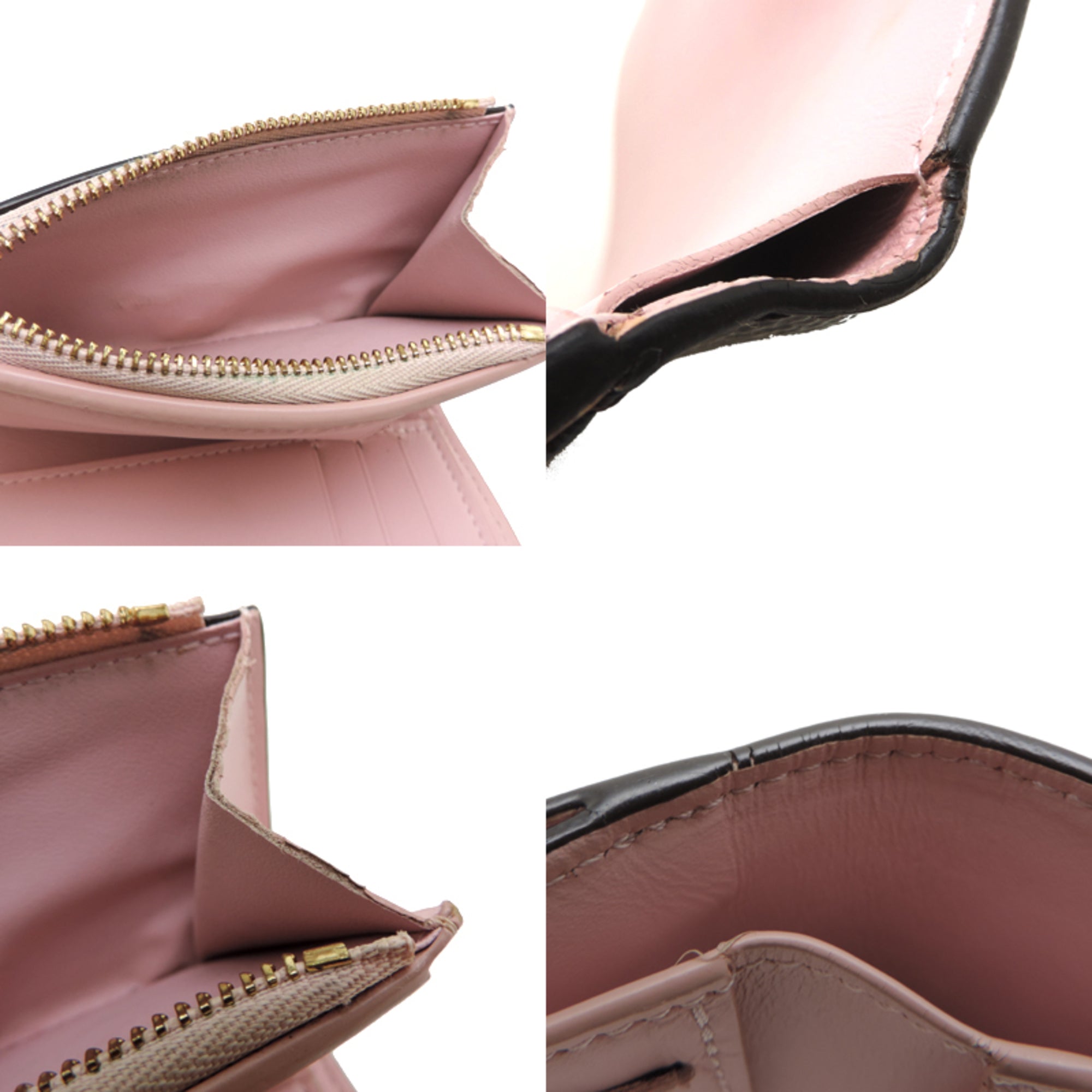 Louis Vuitton Brown Monogram Pink Rose Ballerine Patent Leather Monogram Wallet (Tri-Fold) (Pre-Owned)