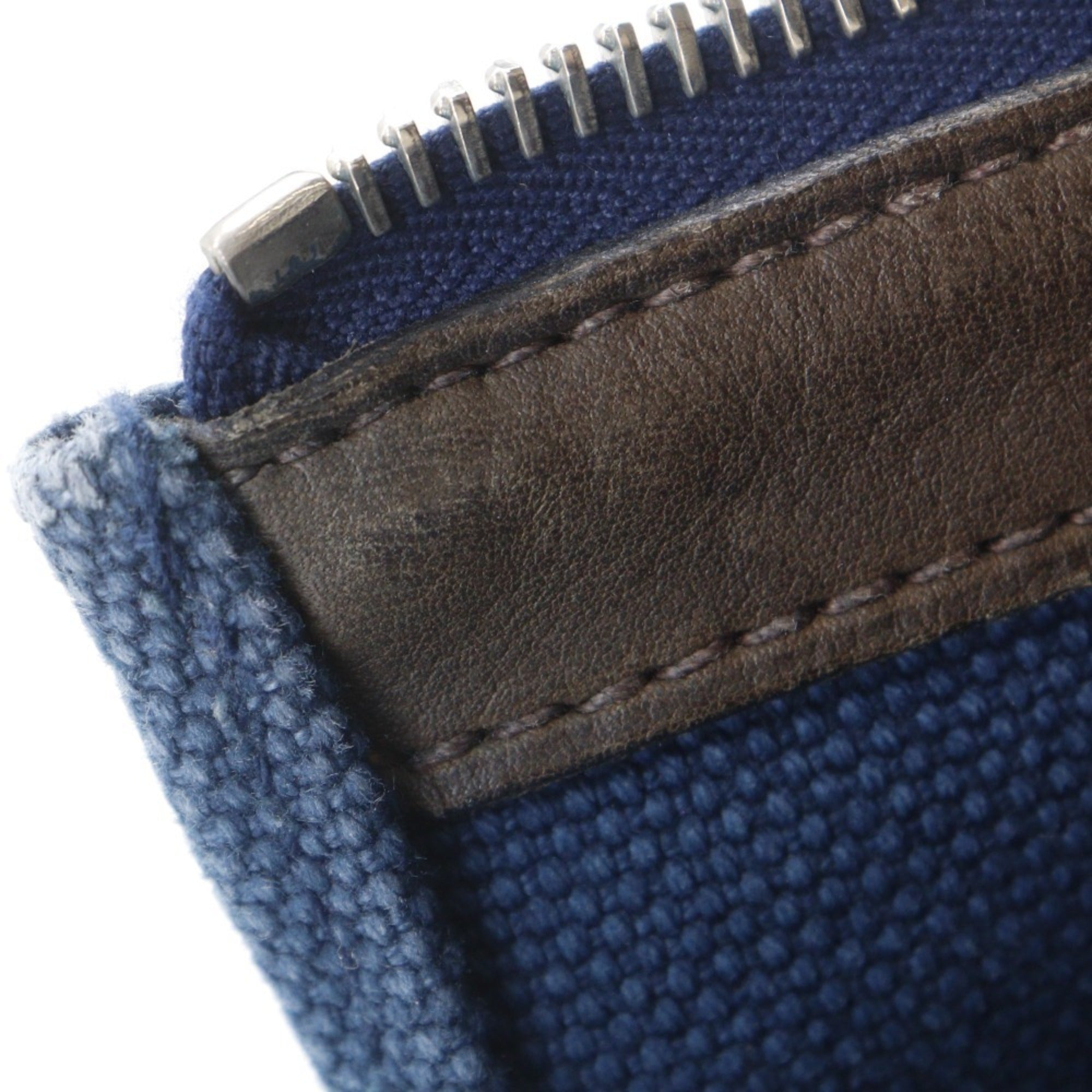Hermes Navy Canvas Handbag (Pre-Owned)
