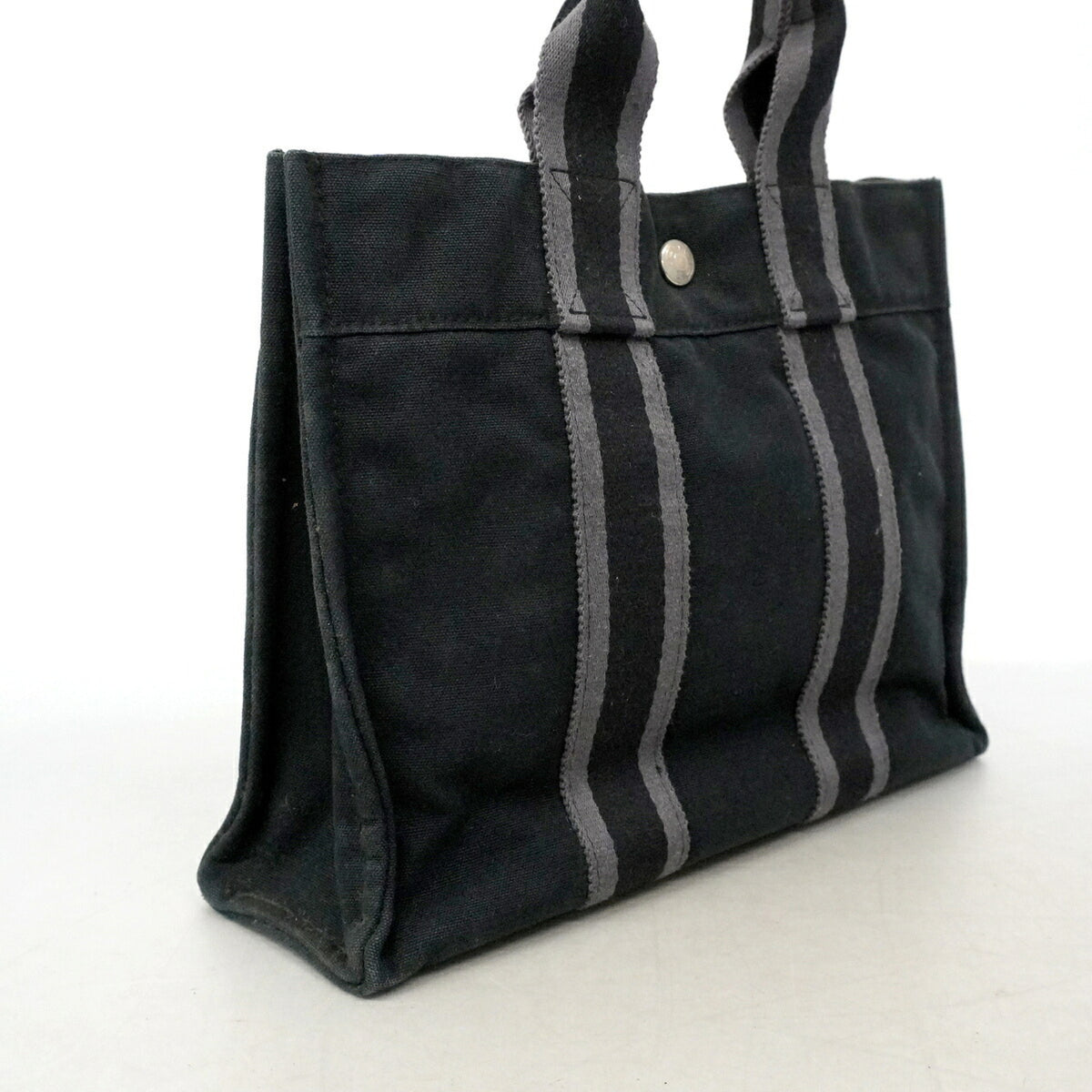 Hermes Black Canvas Tote Bag (Pre-Owned)