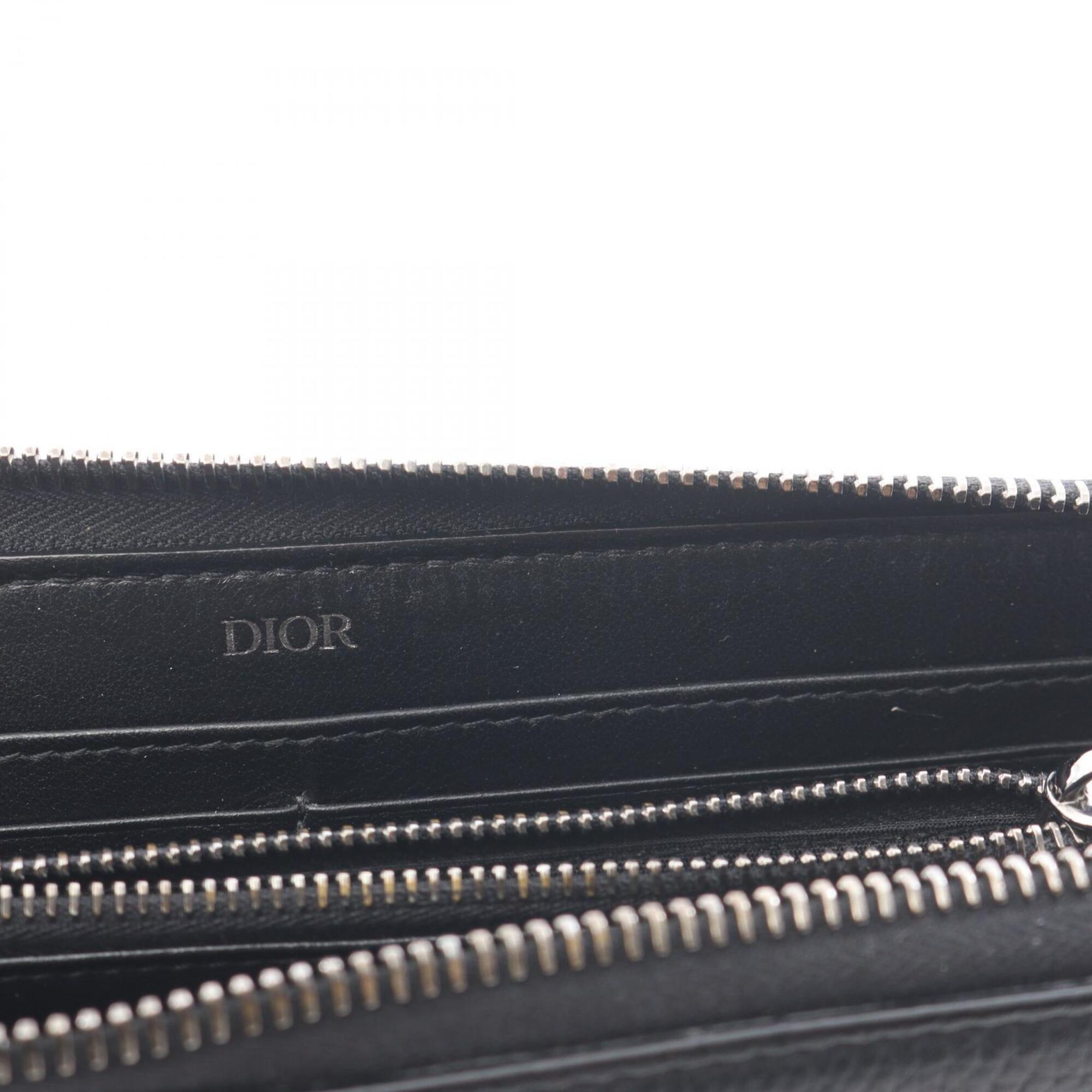 Christian Dior Black Leather Long Wallet (Bi-Fold) (Pre-Owned)