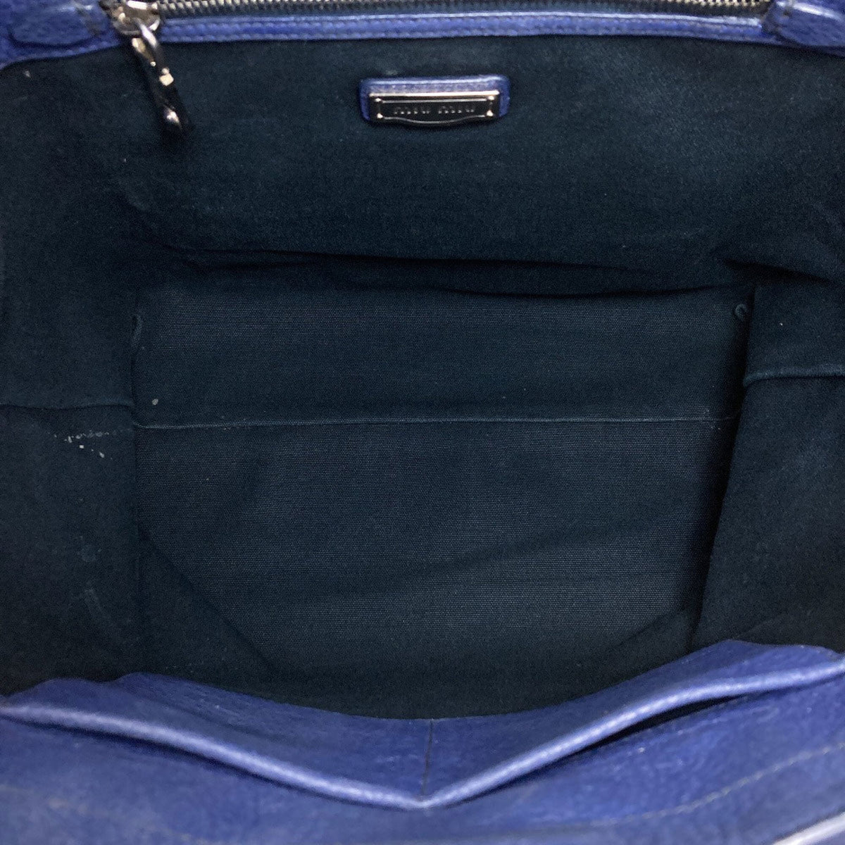 Miu Miu Blue Leather Tote Bag (Pre-Owned)