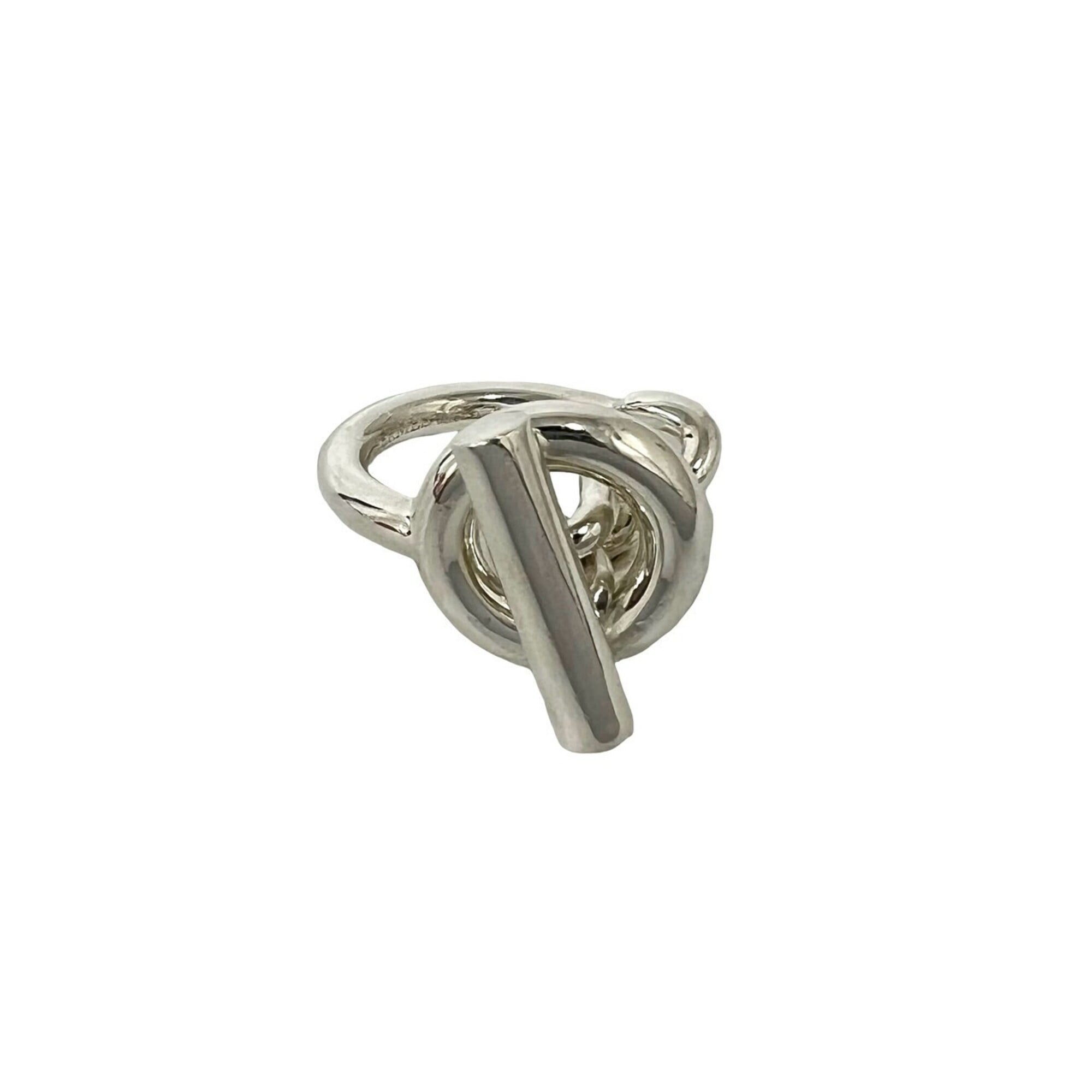 Hermes Silver Silver 925 Band Ring (Pre-Owned)