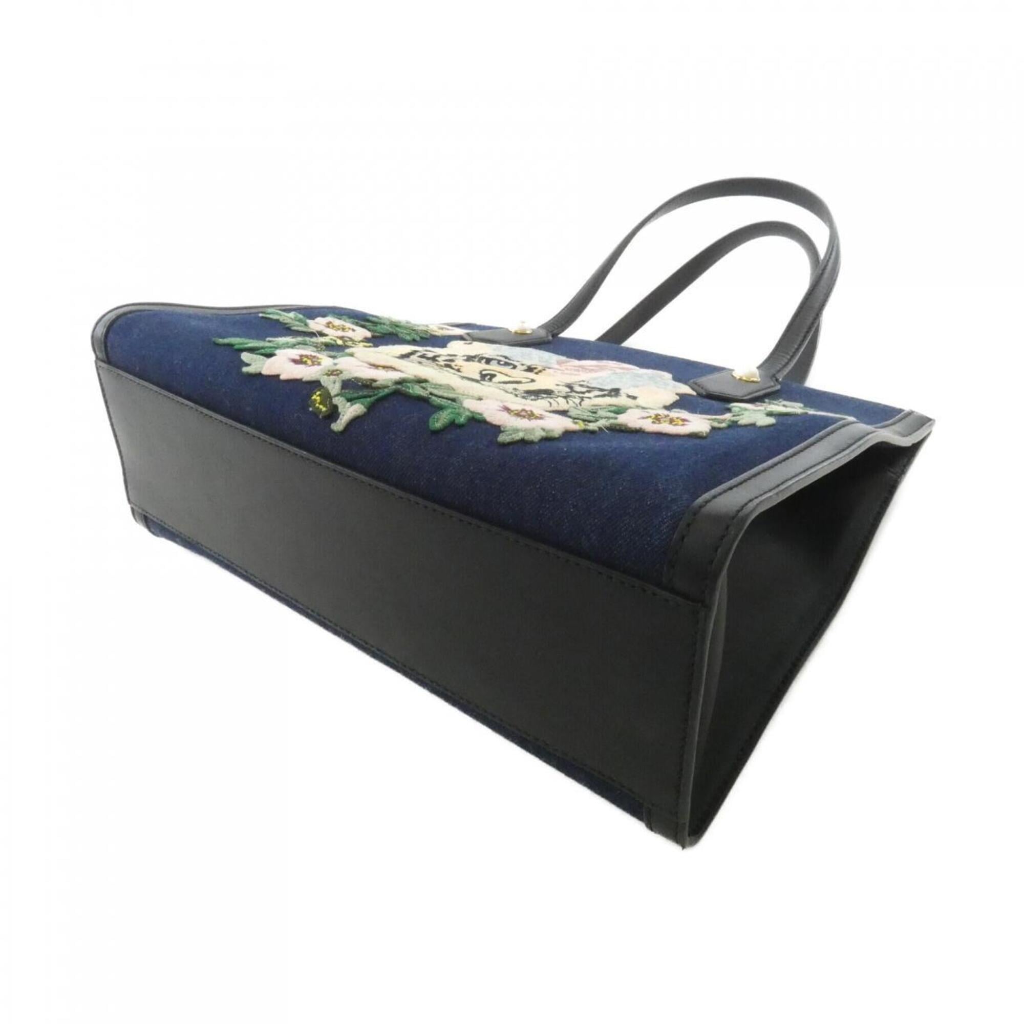 Gucci Black Blue Denim Handbag (Pre-Owned)