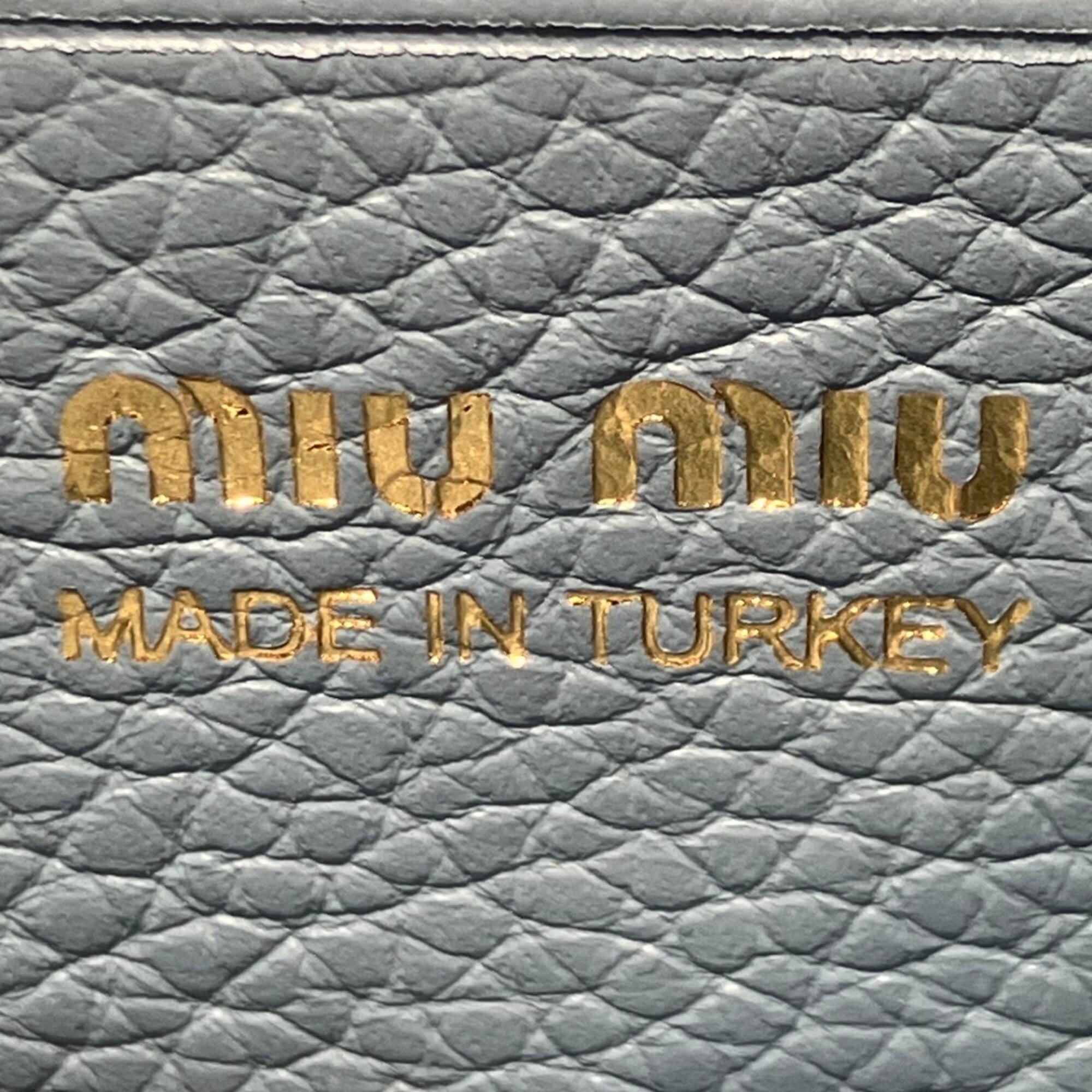 Miu Miu Light Blue Gray Leather Coin Purse/Coin Case (Pre-Owned)