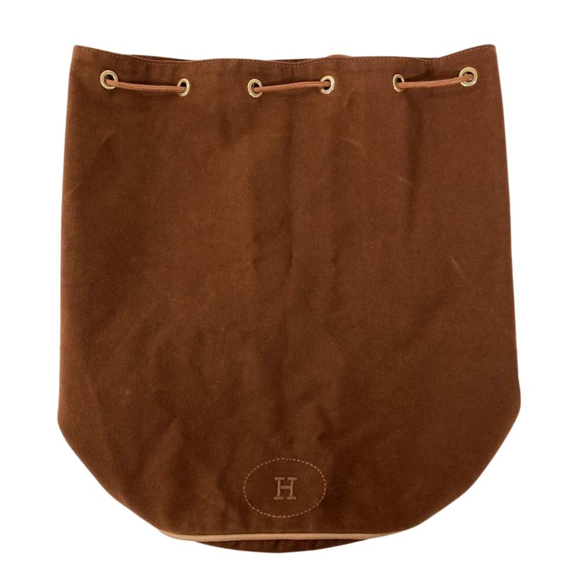 Hermes Brown Cotton Shoulder Bag (Pre-Owned)