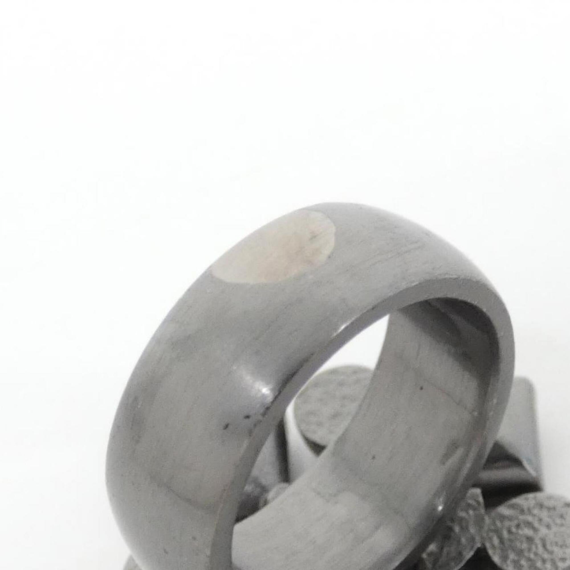 Chanel Silver Red Color Band Ring (Pre-Owned)