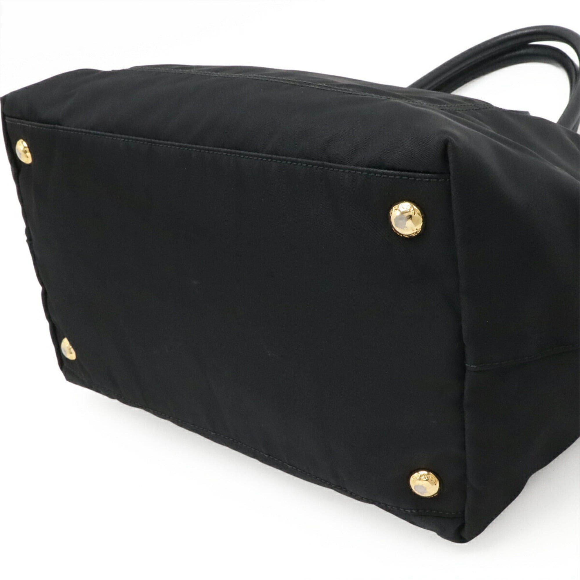 Prada Black Nero Nylon Leather Handbag Shoulder Bag Tote Bag (Pre-Owned)