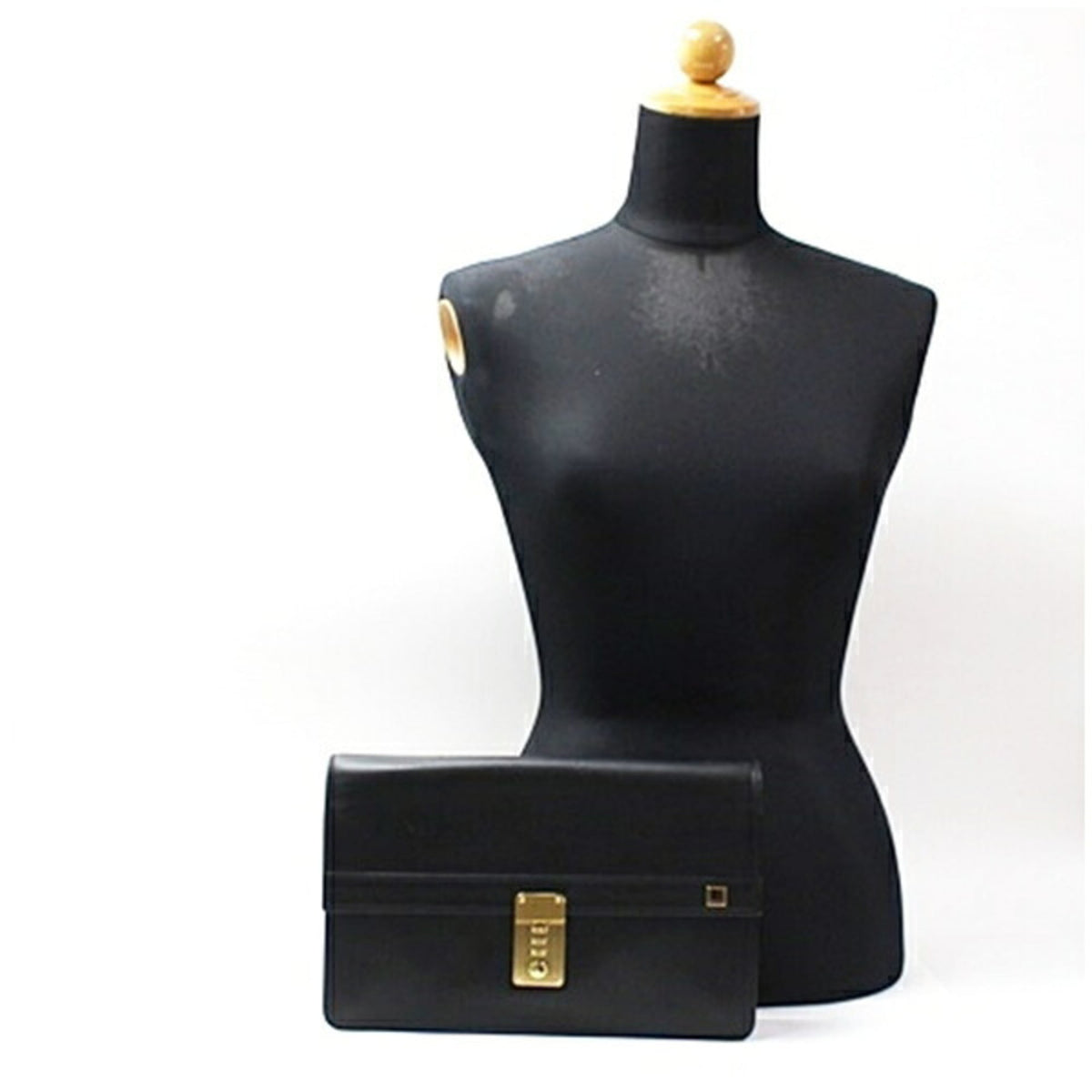 Dunhill Beige Black Leather Clutch Bag (Pre-Owned)