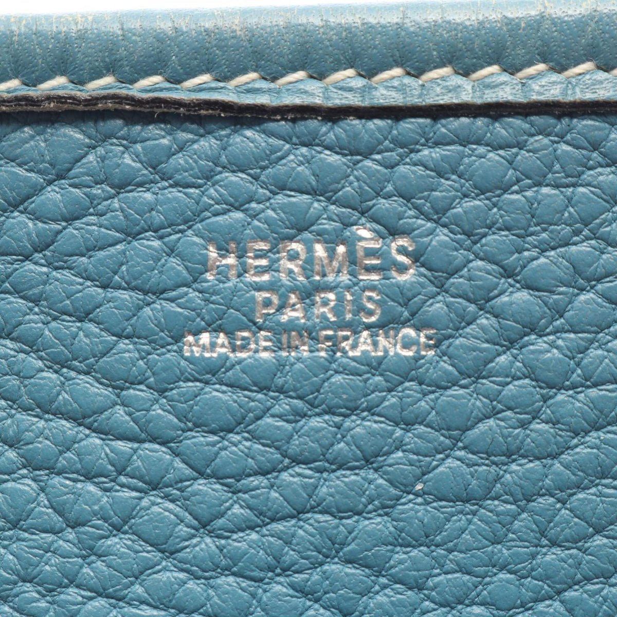 Hermes Blue Taurillon Clemence Leather Leather Handbag Shoulder Bag (Pre-Owned)