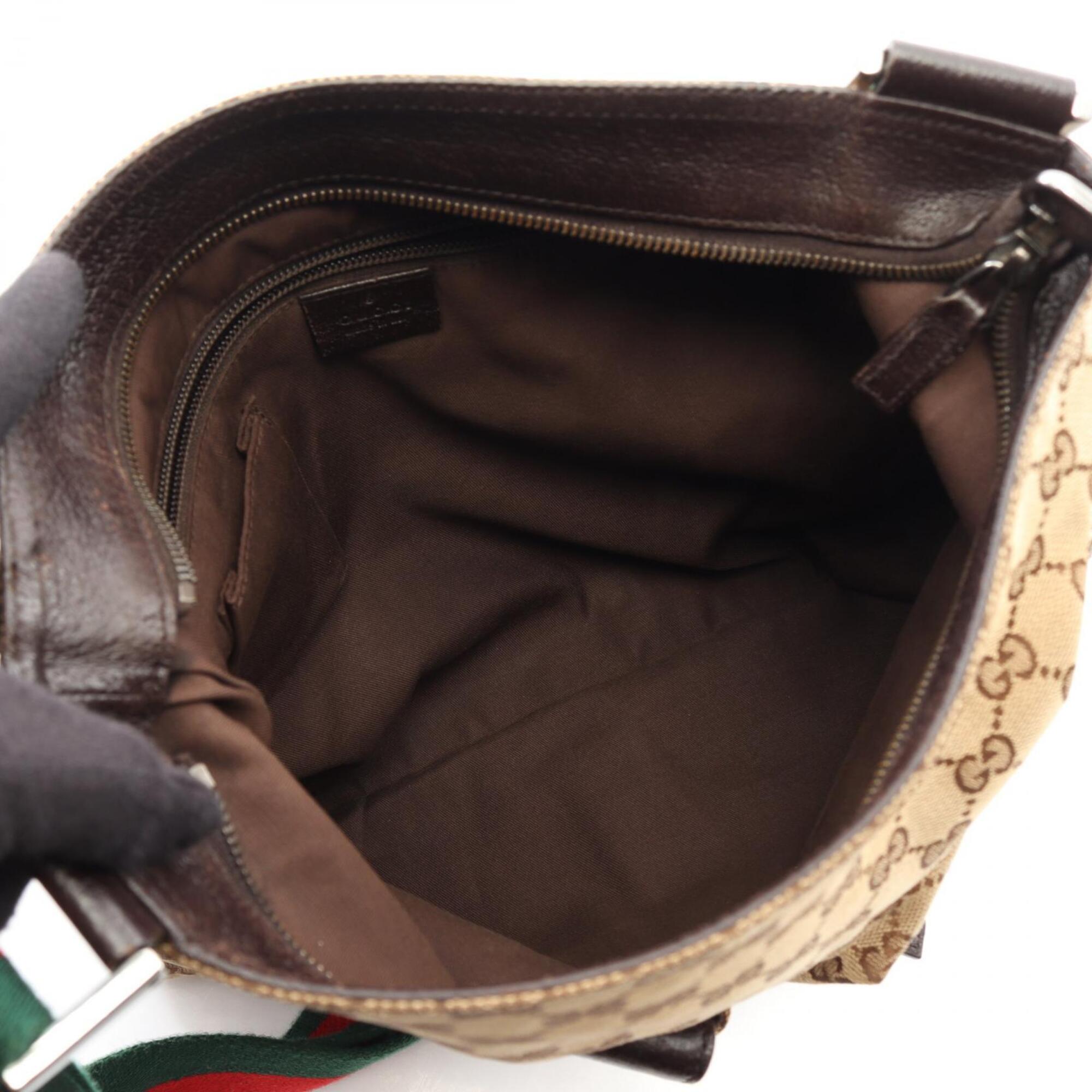 Gucci Beige Brown Multi-Color Canvas Leather Handbag Shoulder Bag (Pre-Owned)