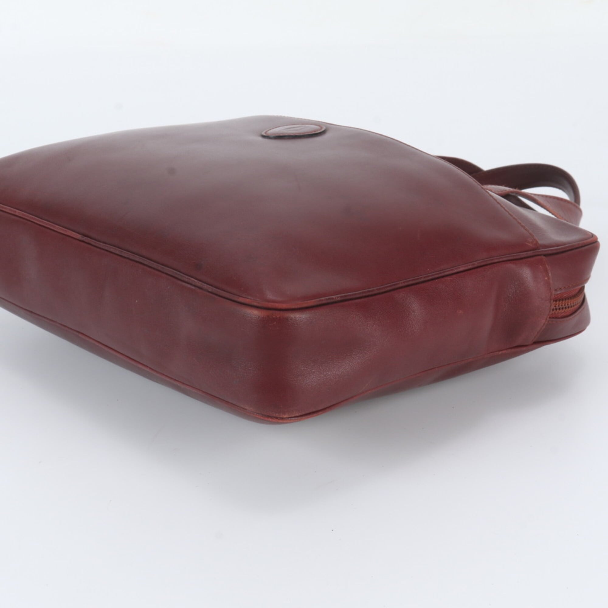 Cartier Wine Red Leather Handbag Shoulder Bag Tote Bag (Pre-Owned)
