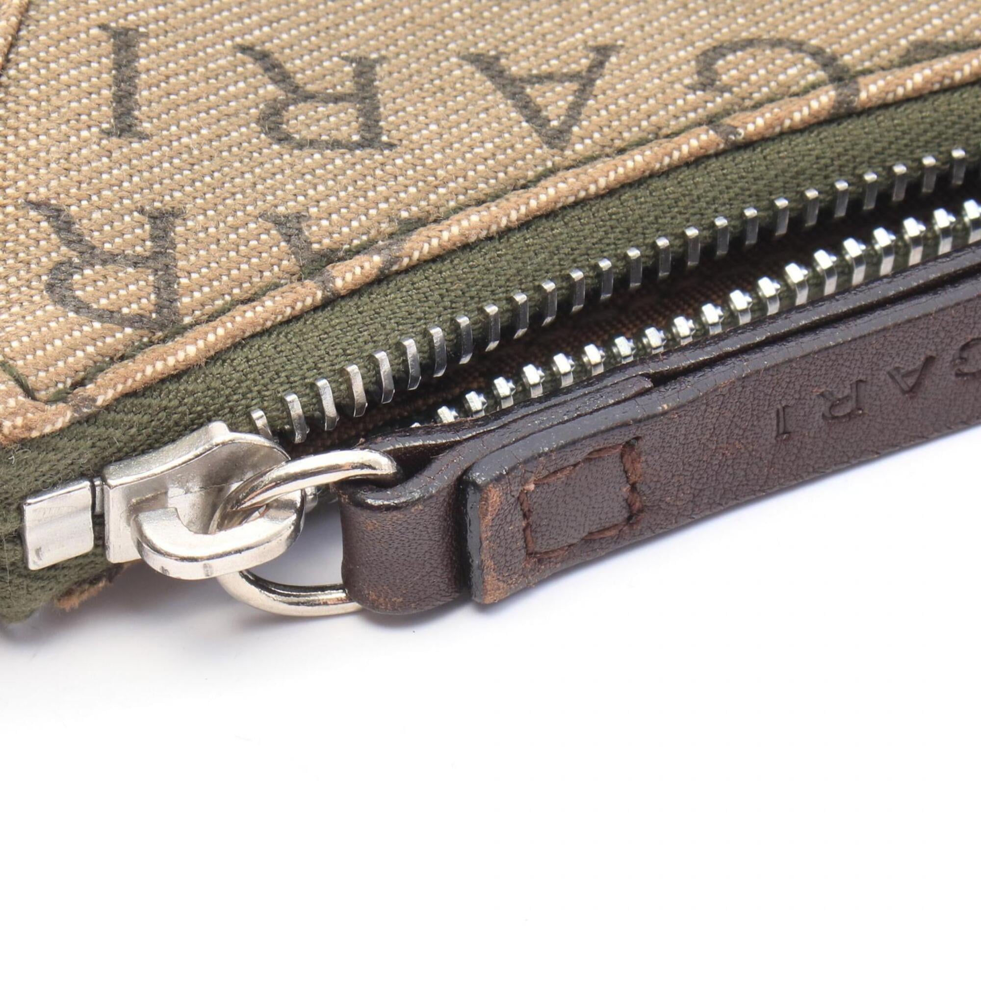 Bvlgari Brown Khaki Canvas Leather Handbag Shoulder Bag (Pre-Owned)