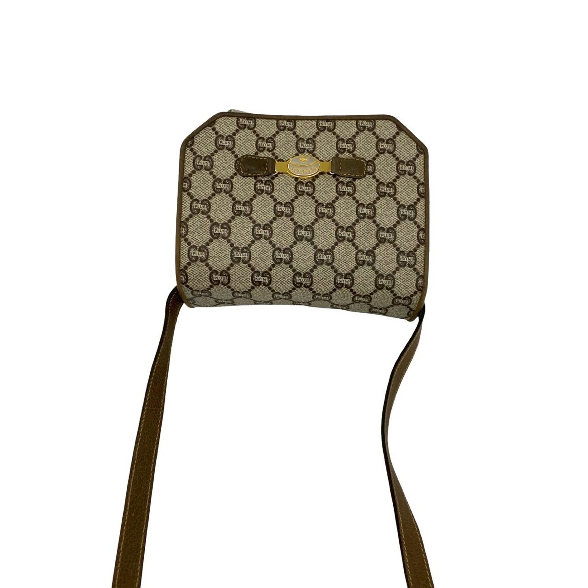 Gucci Brown Leather Pvc Pochette Shoulder Bag (Pre-Owned)