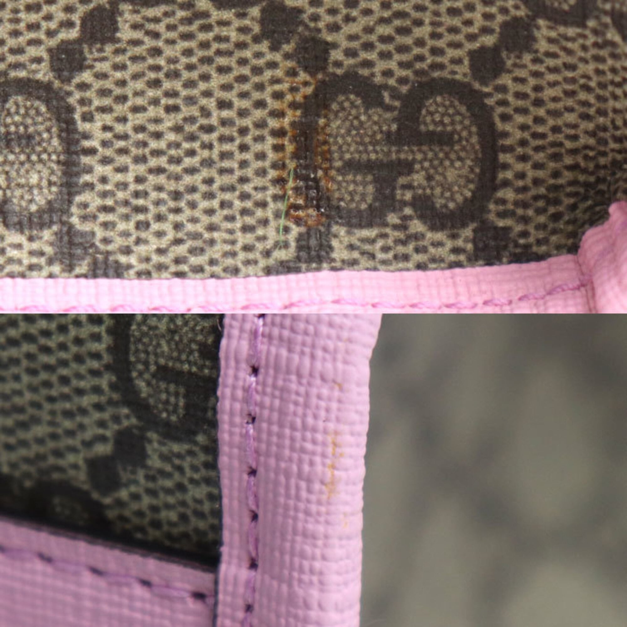 Gucci Beige Pink Gg Supreme Leather Shoulder Bag (Pre-Owned)