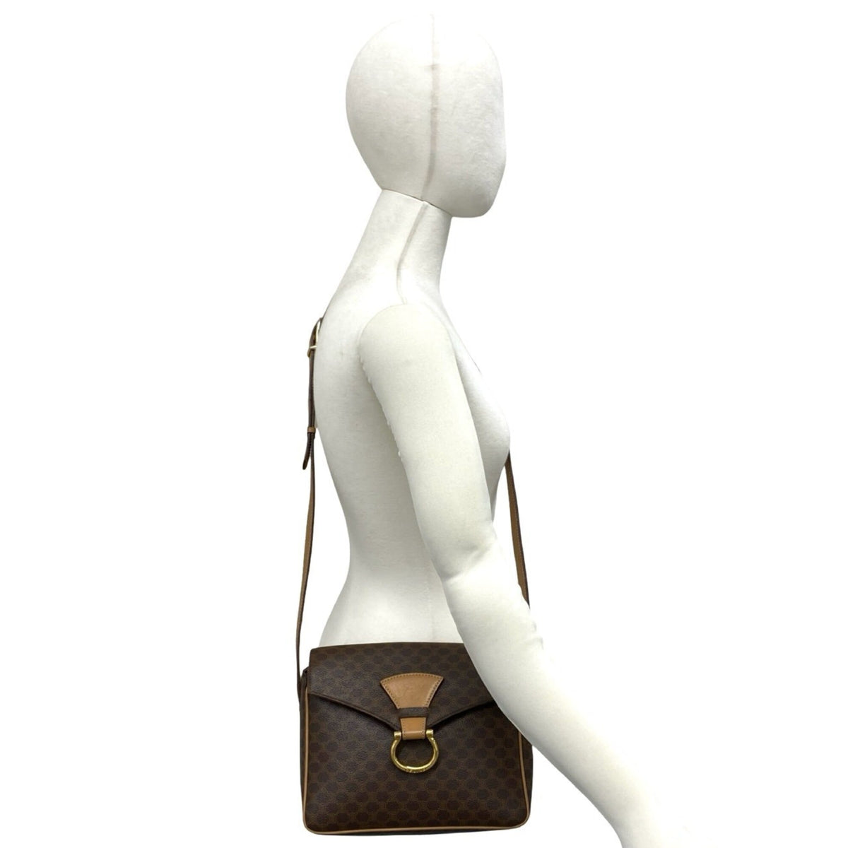 Celine Brown Leather Pvc Pochette Shoulder Bag (Pre-Owned)