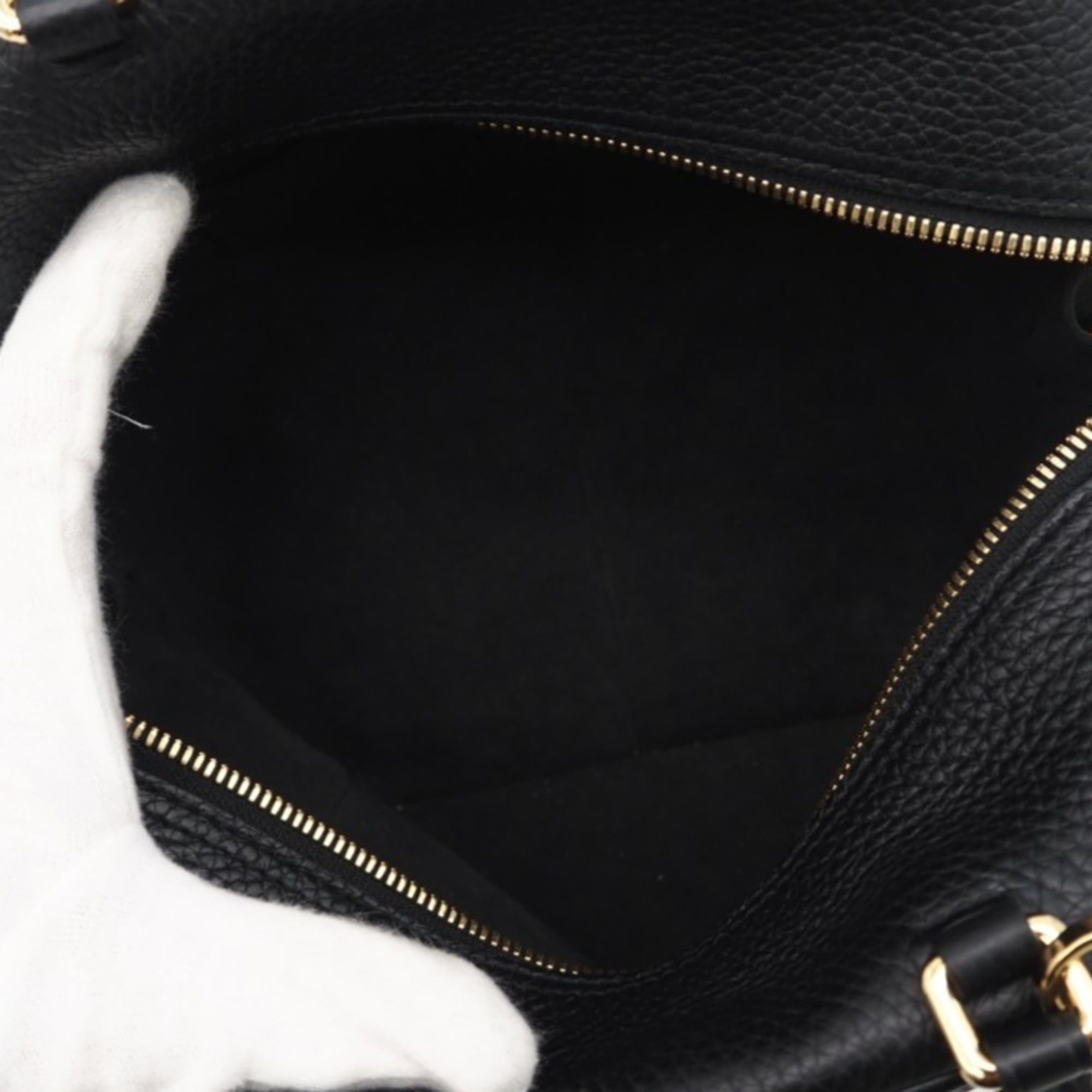 Louis Vuitton Black Leather Handbag (Pre-Owned)