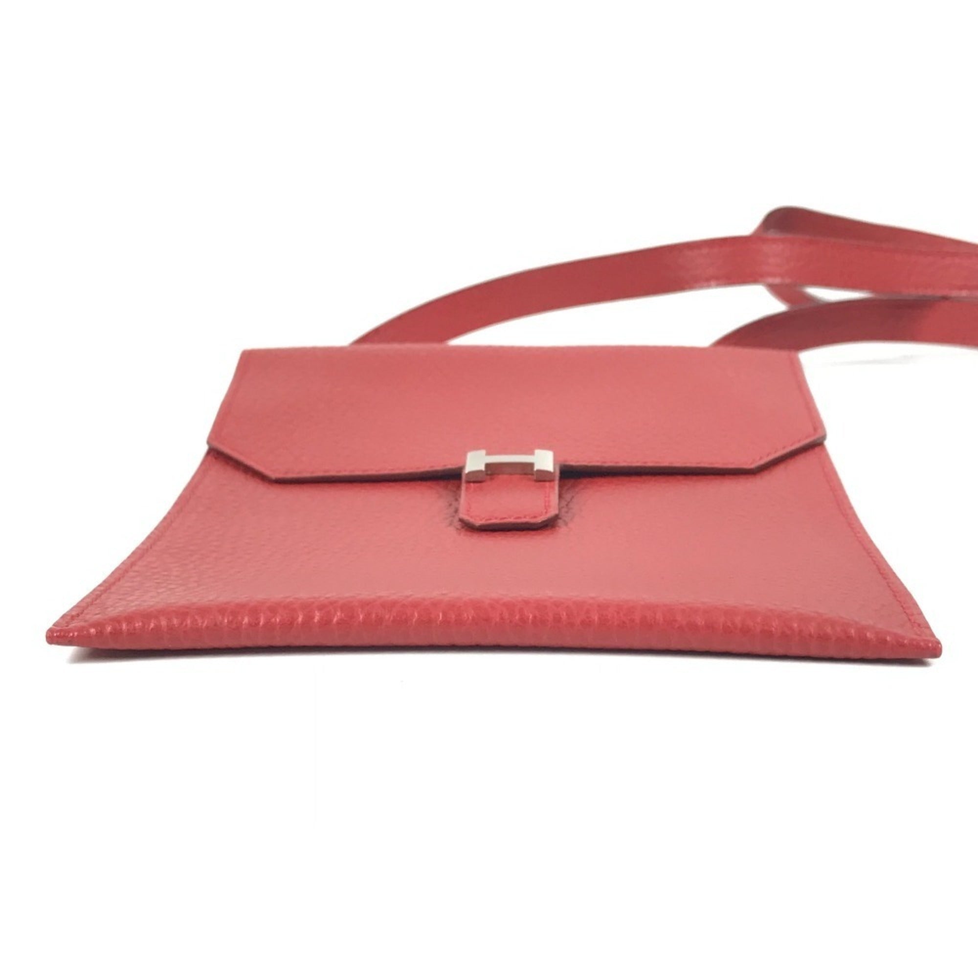 Hermes Amelie Red Color Leather Pochette Shoulder Bag (Pre-Owned)